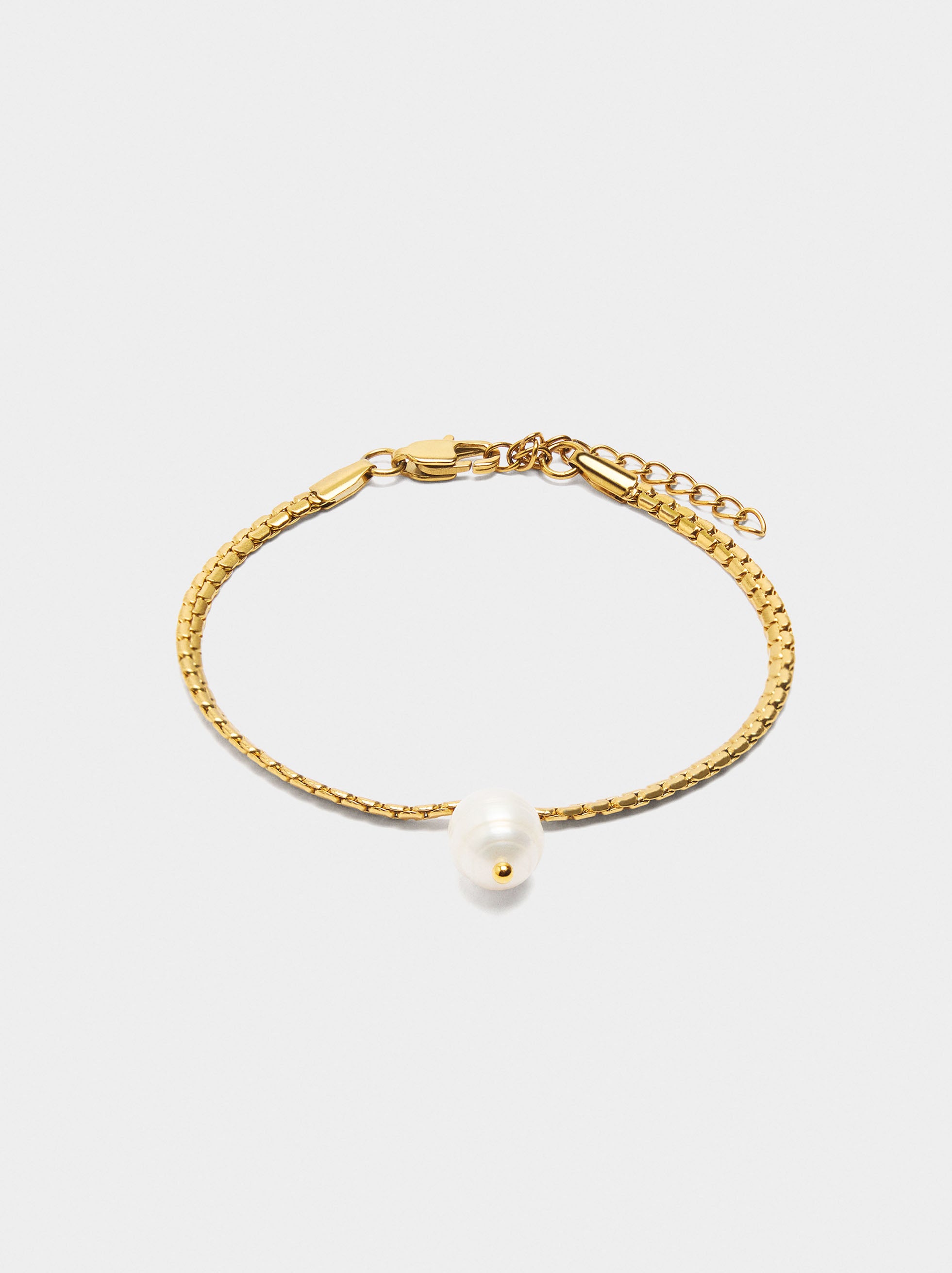 Pulsera De Perlas De Agua Dulce - Acero Inoxidable