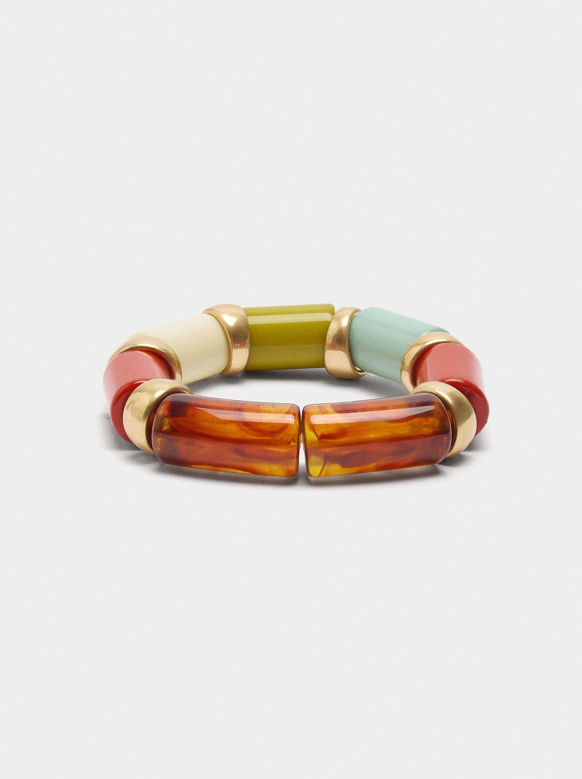 Pulsera Elástica De Cuentas Cilíndricas