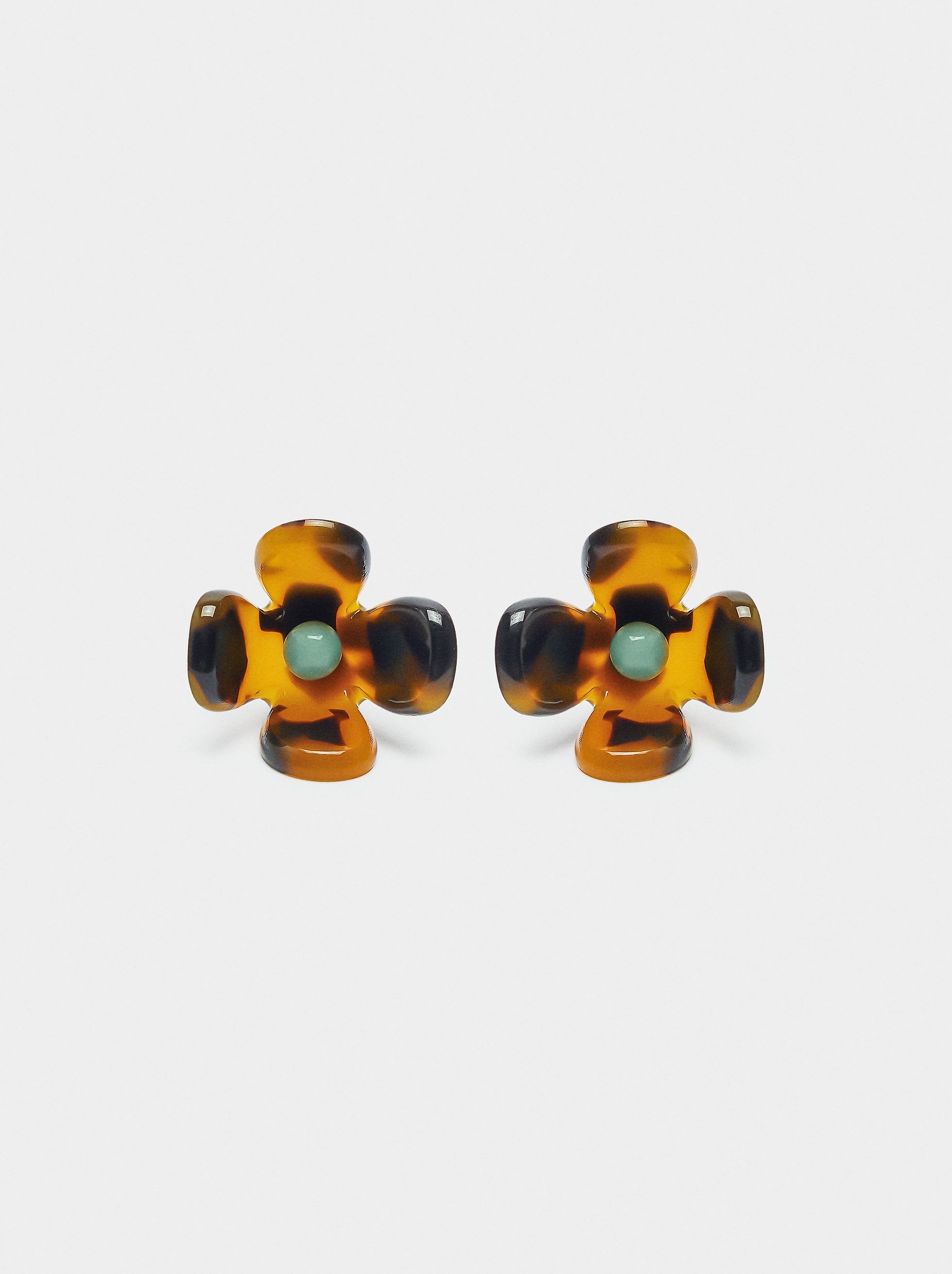 Pendientes De Flor Efecto Carey