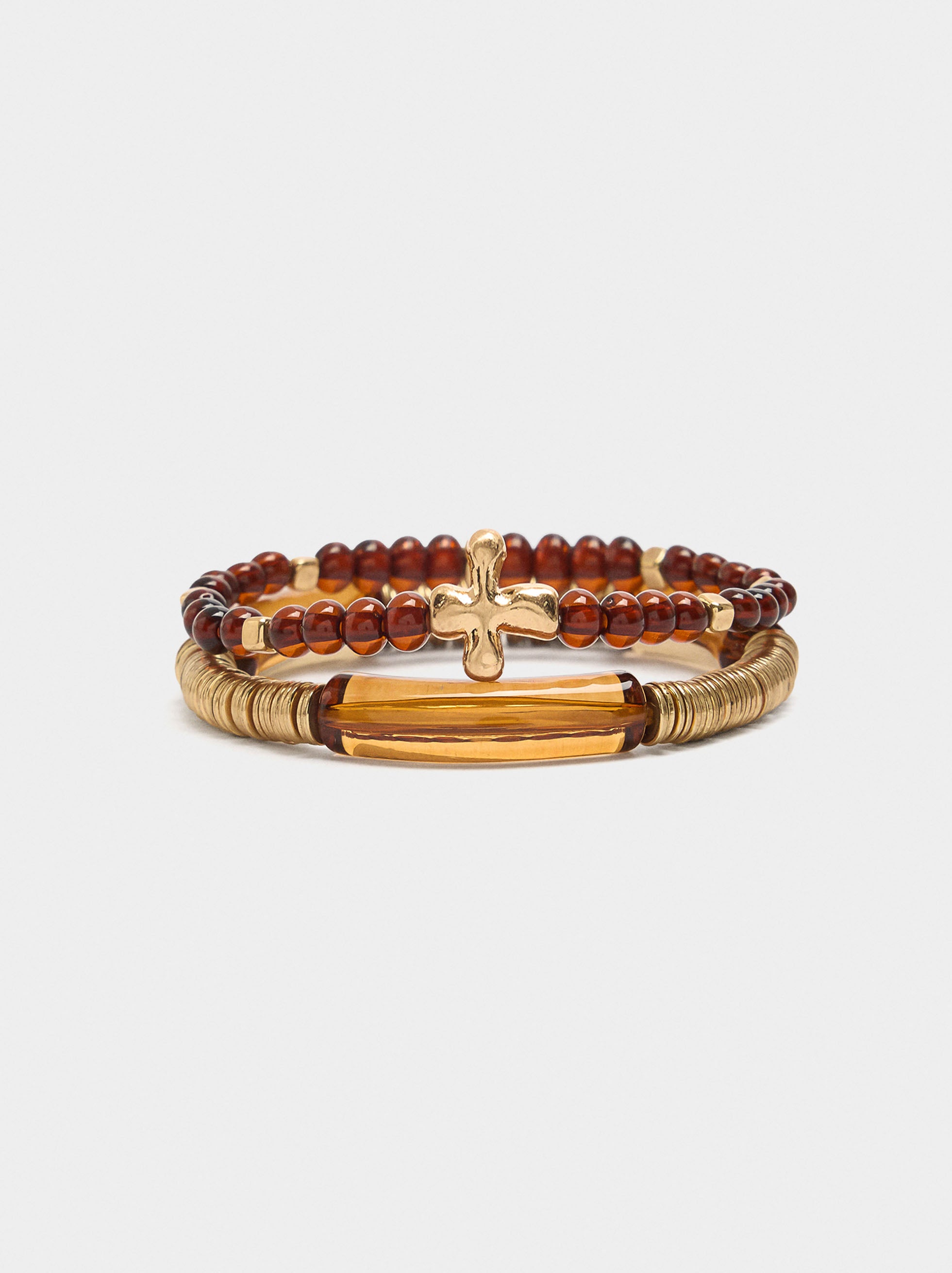 Set De Pulseras Elásticas Efecto Piedra