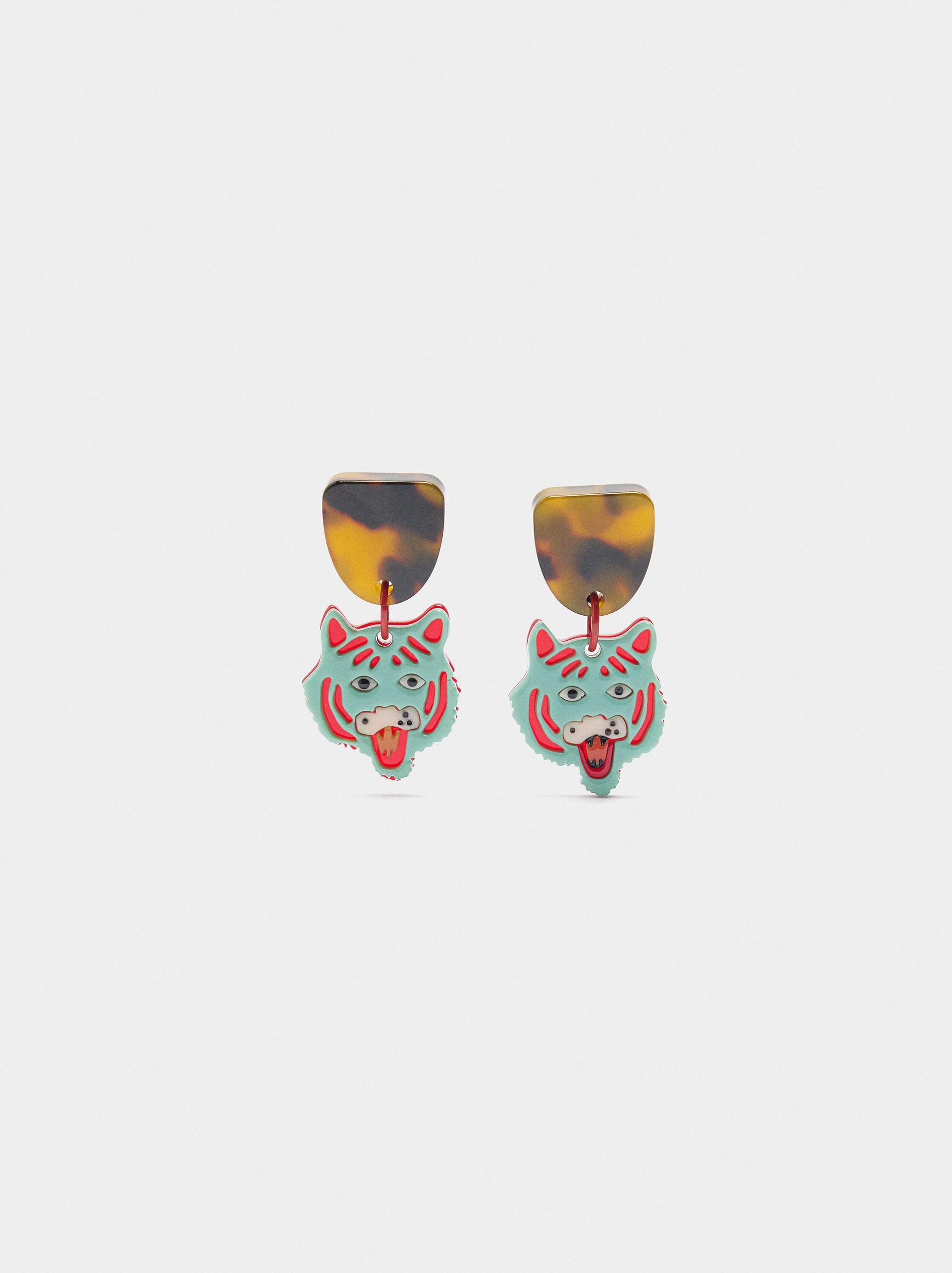 Pendientes Largos Colgante Tigre