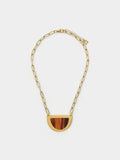 Collar Corto Con Colgante Efecto Piedra