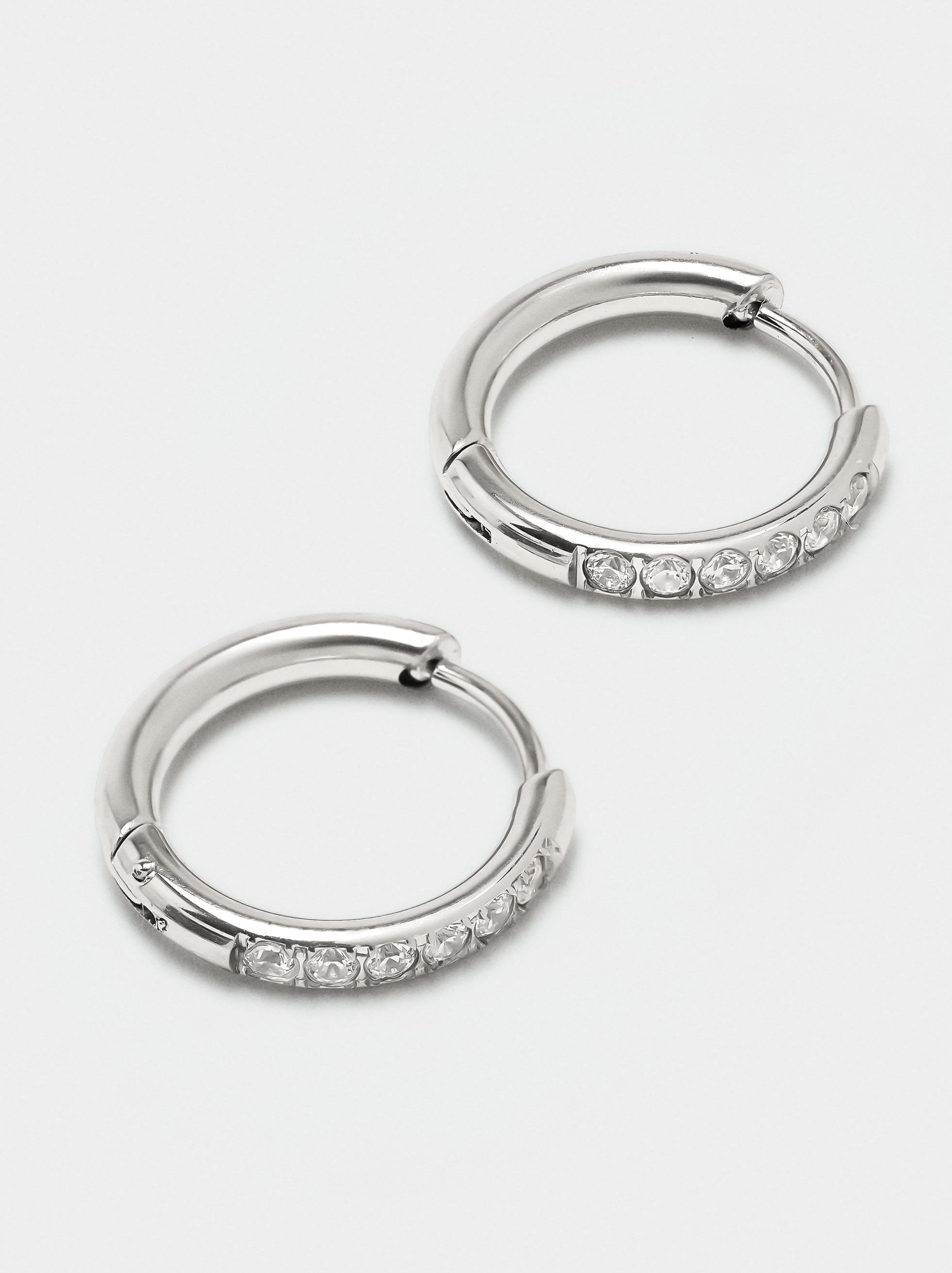 Aros Con Circonitas - Acero Inoxidable