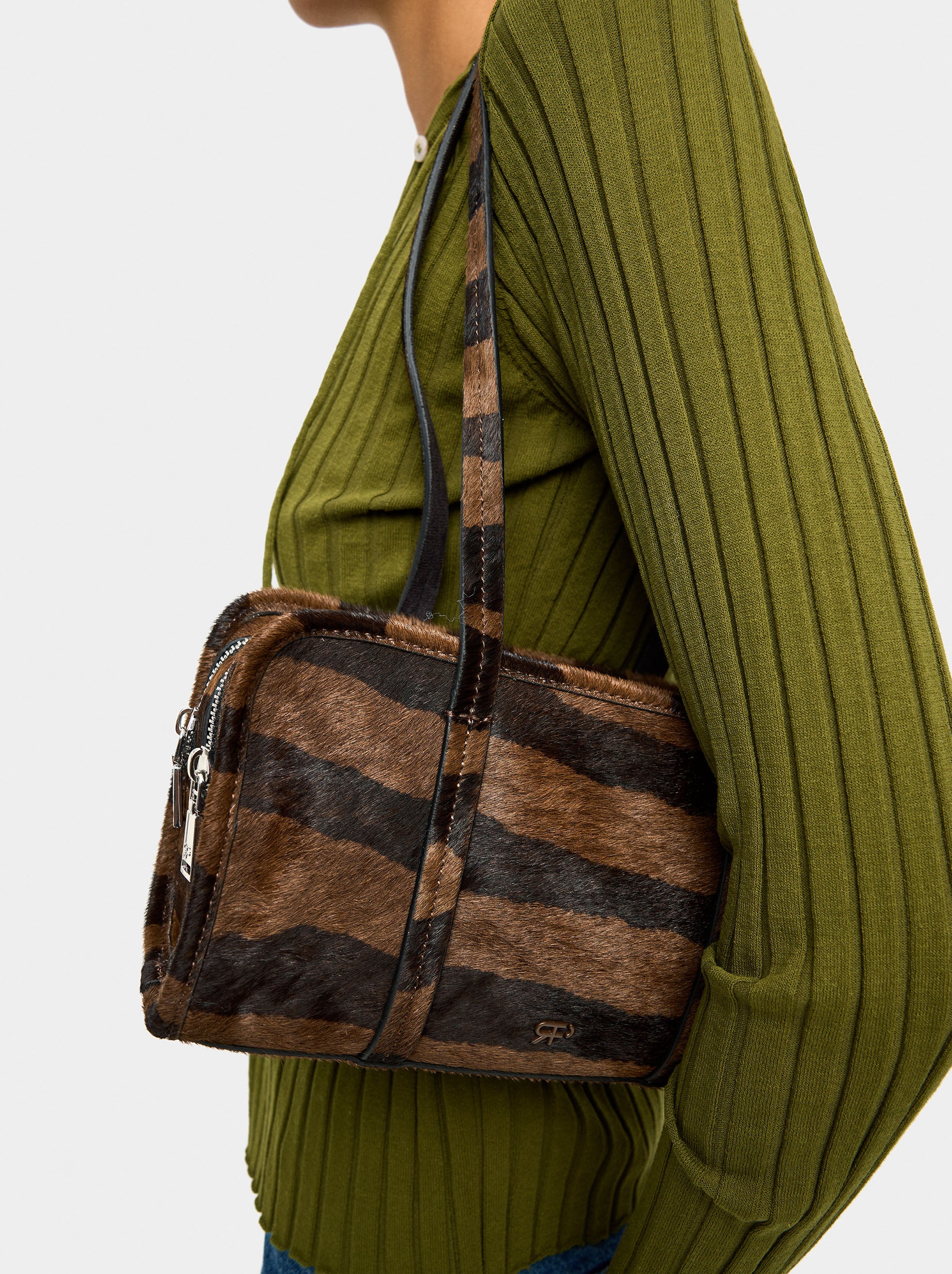 Bolso Bowling De Piel Estampado Animal