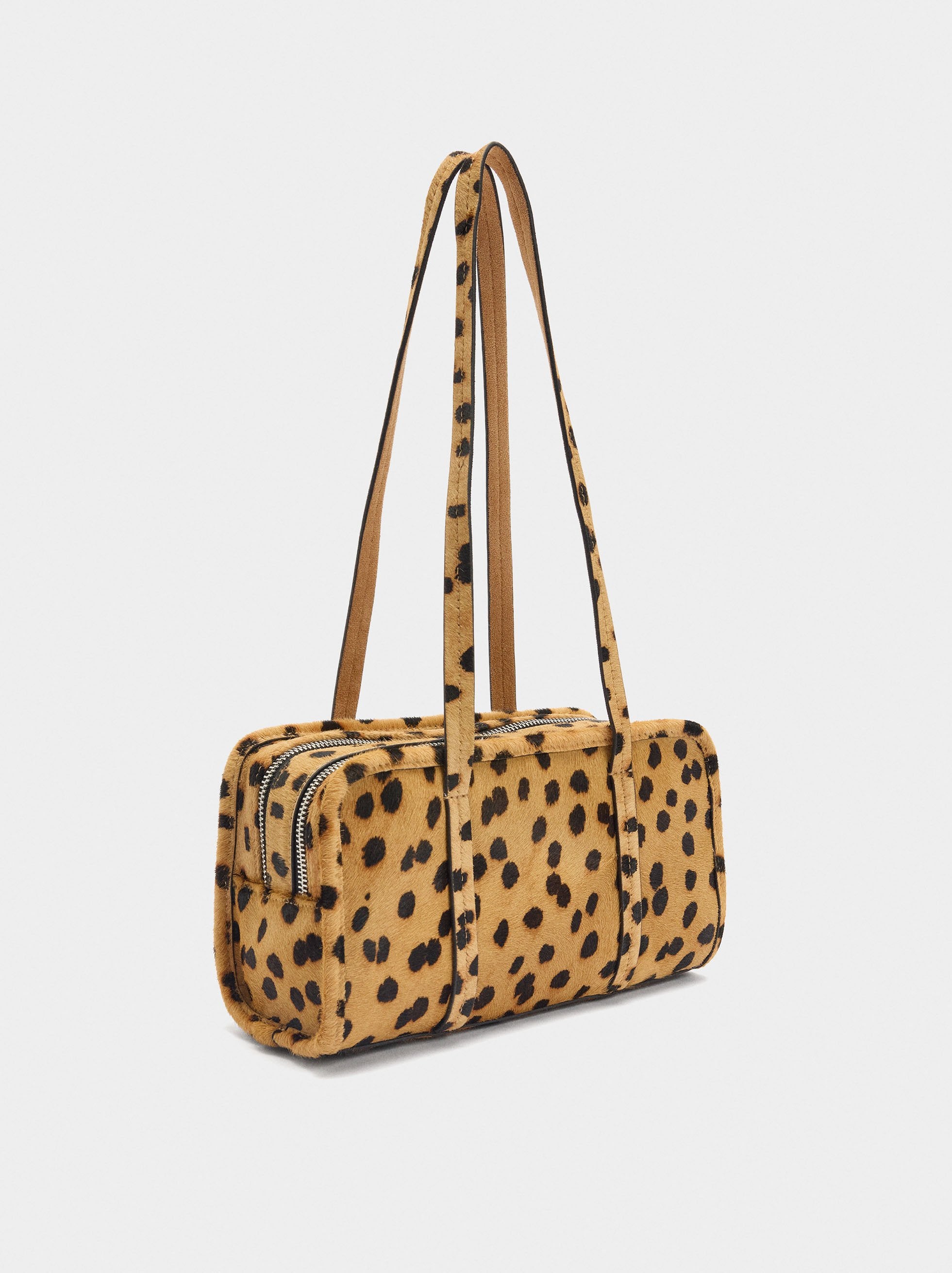 Bolso Bowling De Piel Estampado Animal
