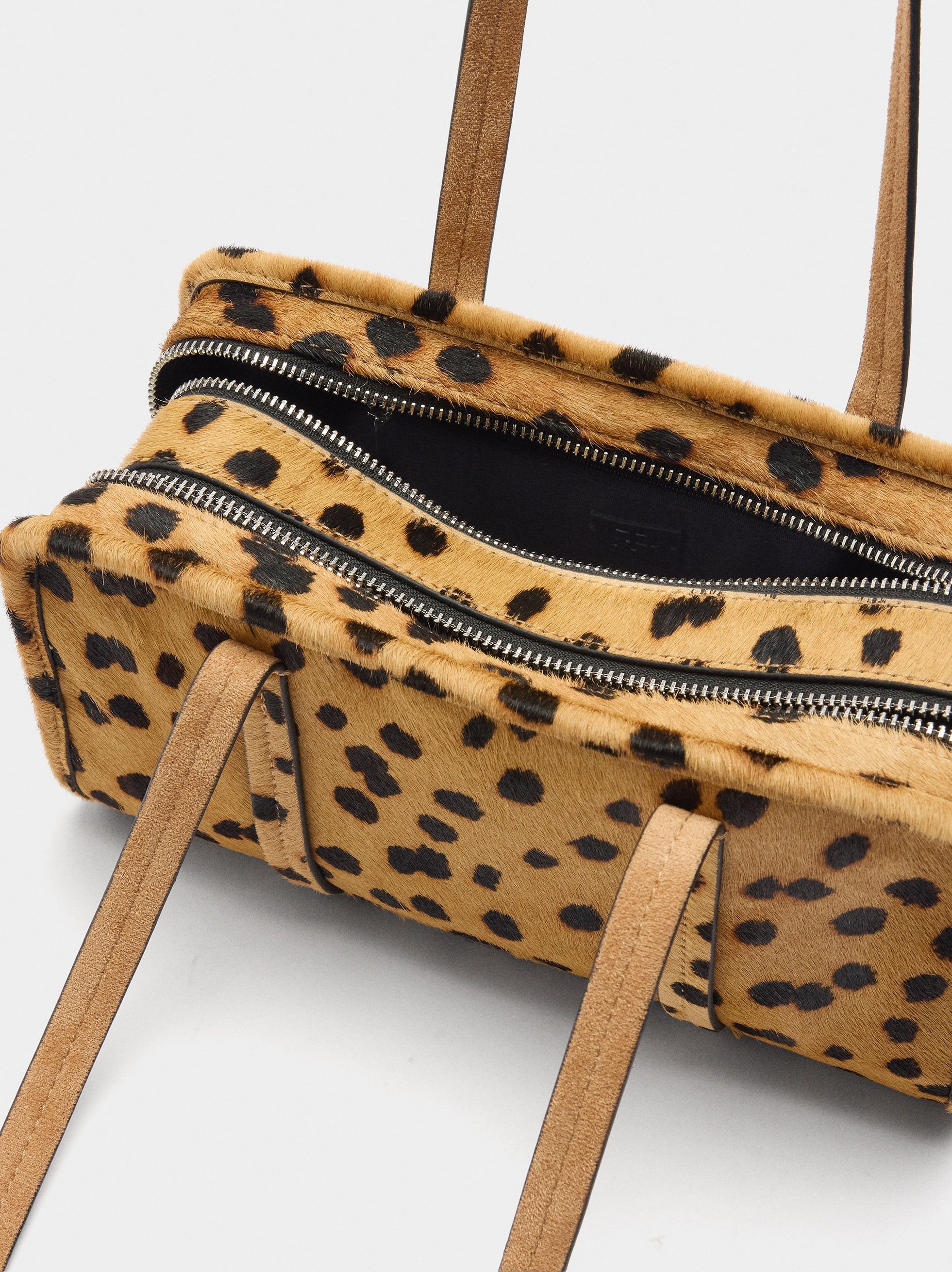 Bolso Bowling De Piel Estampado Animal