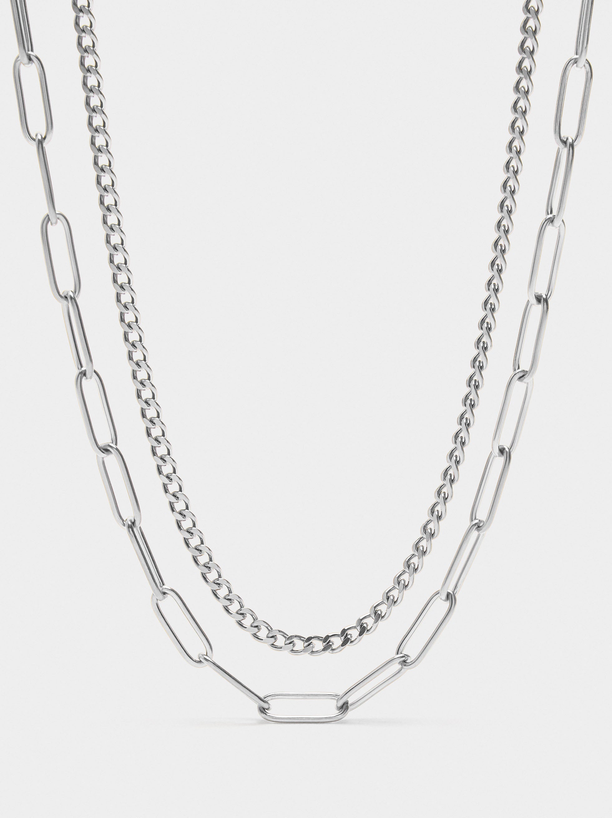 Set De Collares De Eslabones - Acero Inoxidable