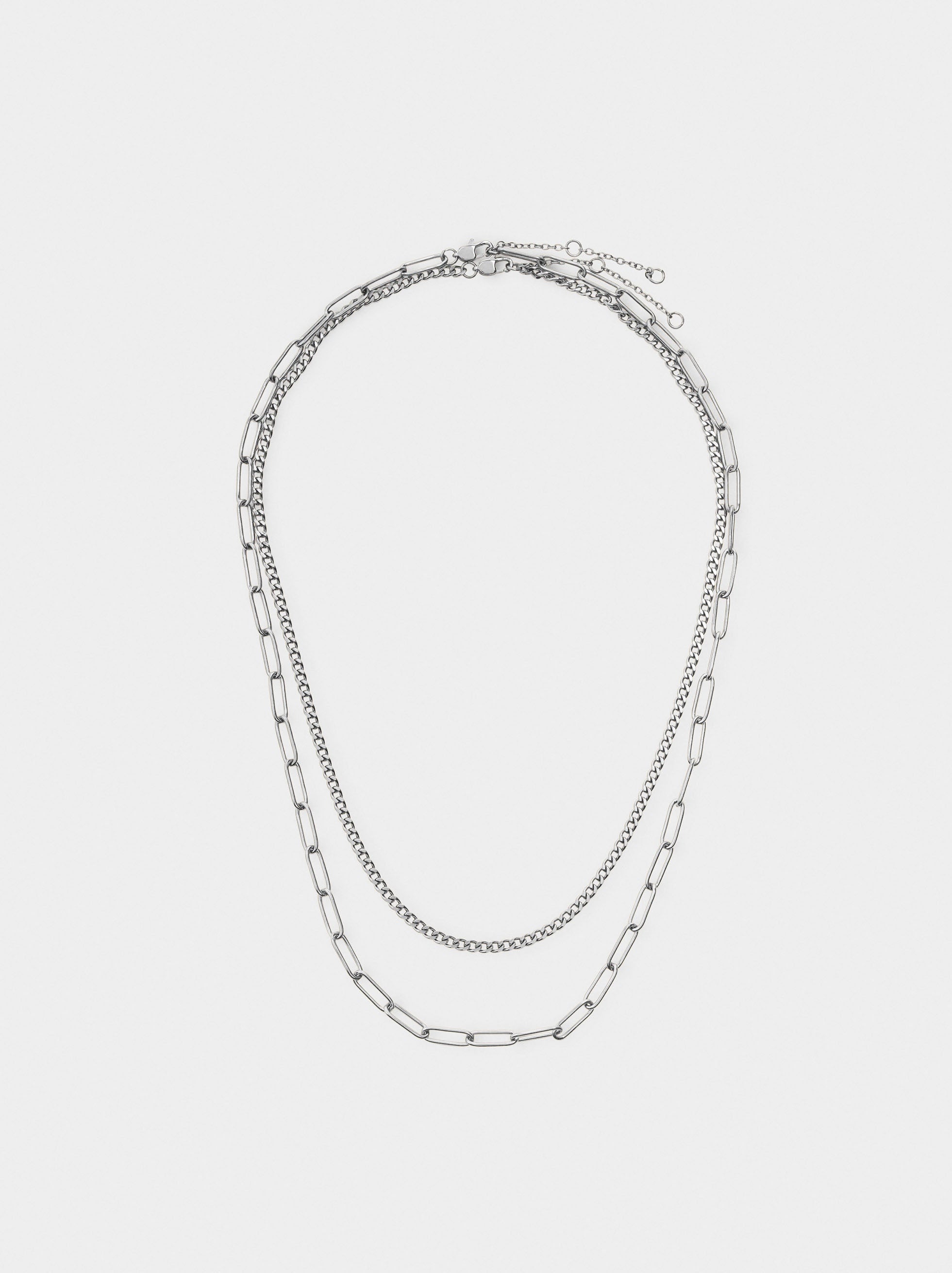 Set De Collares De Eslabones - Acero Inoxidable