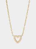 Collar De Eslabones Con Corazón - Acero Inoxidable