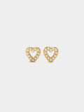 Pendientes De Corazón Con Perlas