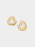 Pendientes De Corazón Con Perlas