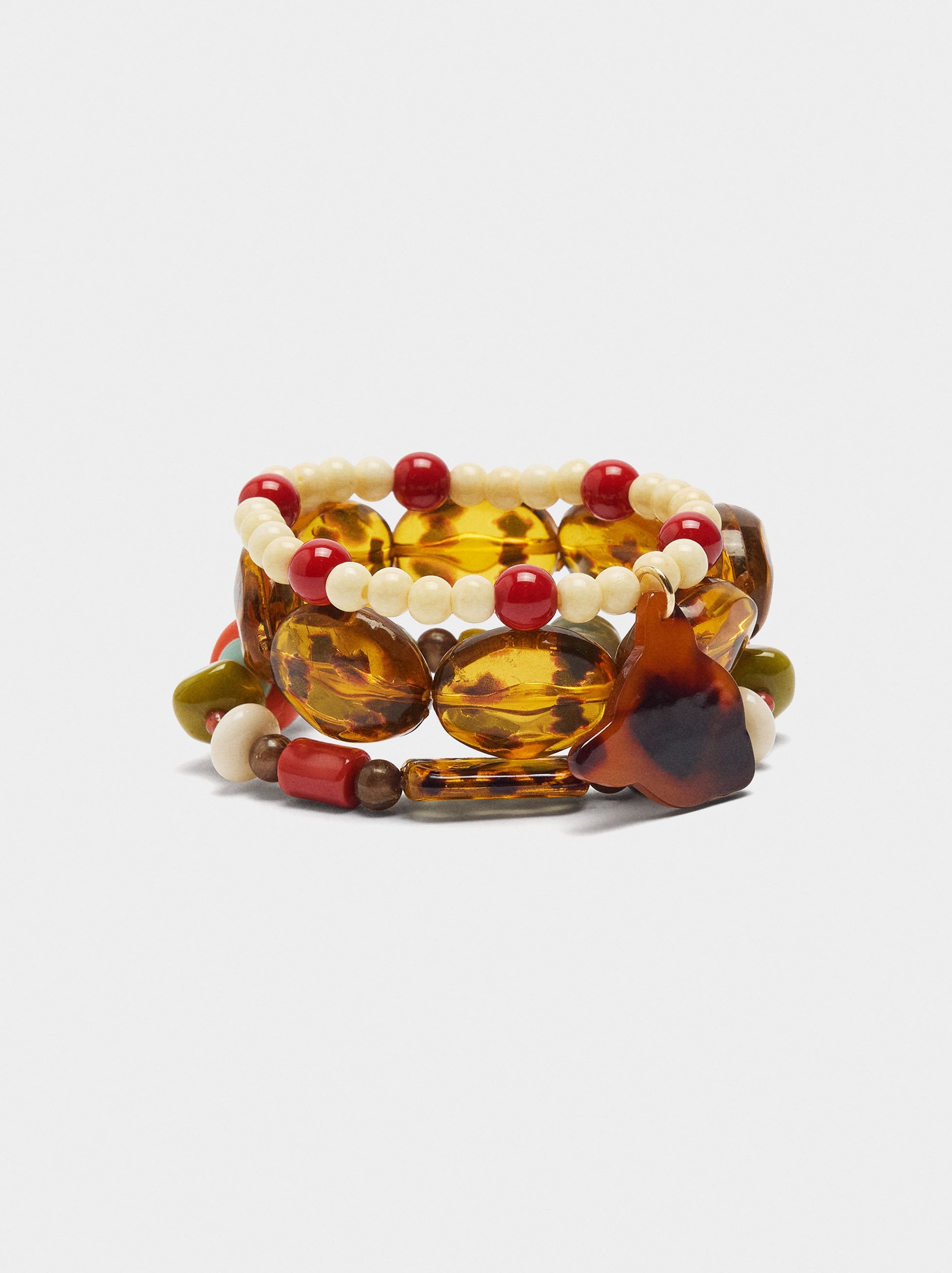 Set De Pulseras Efecto Carey