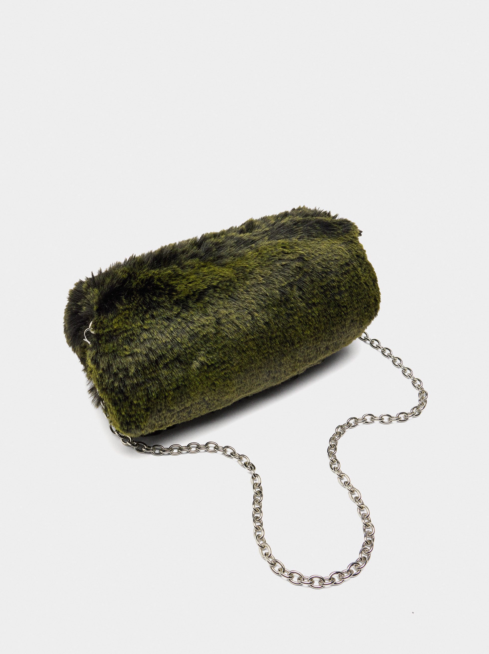 Bolso De Mano Efecto Pelo