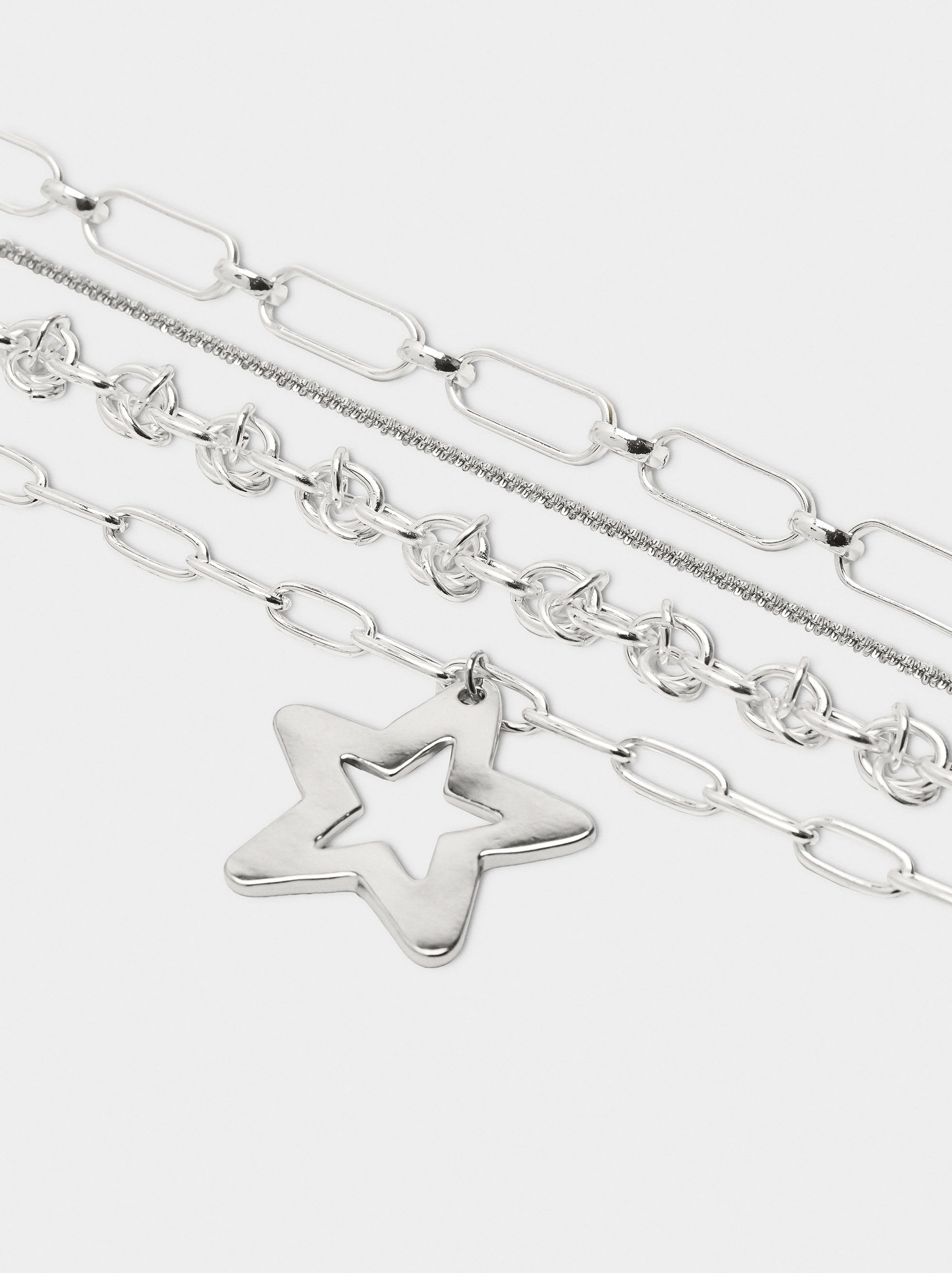 Set De Collares De Eslabones Con Estrella