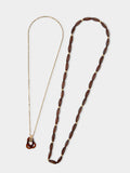 Collar Largo Doble Efecto Piedra