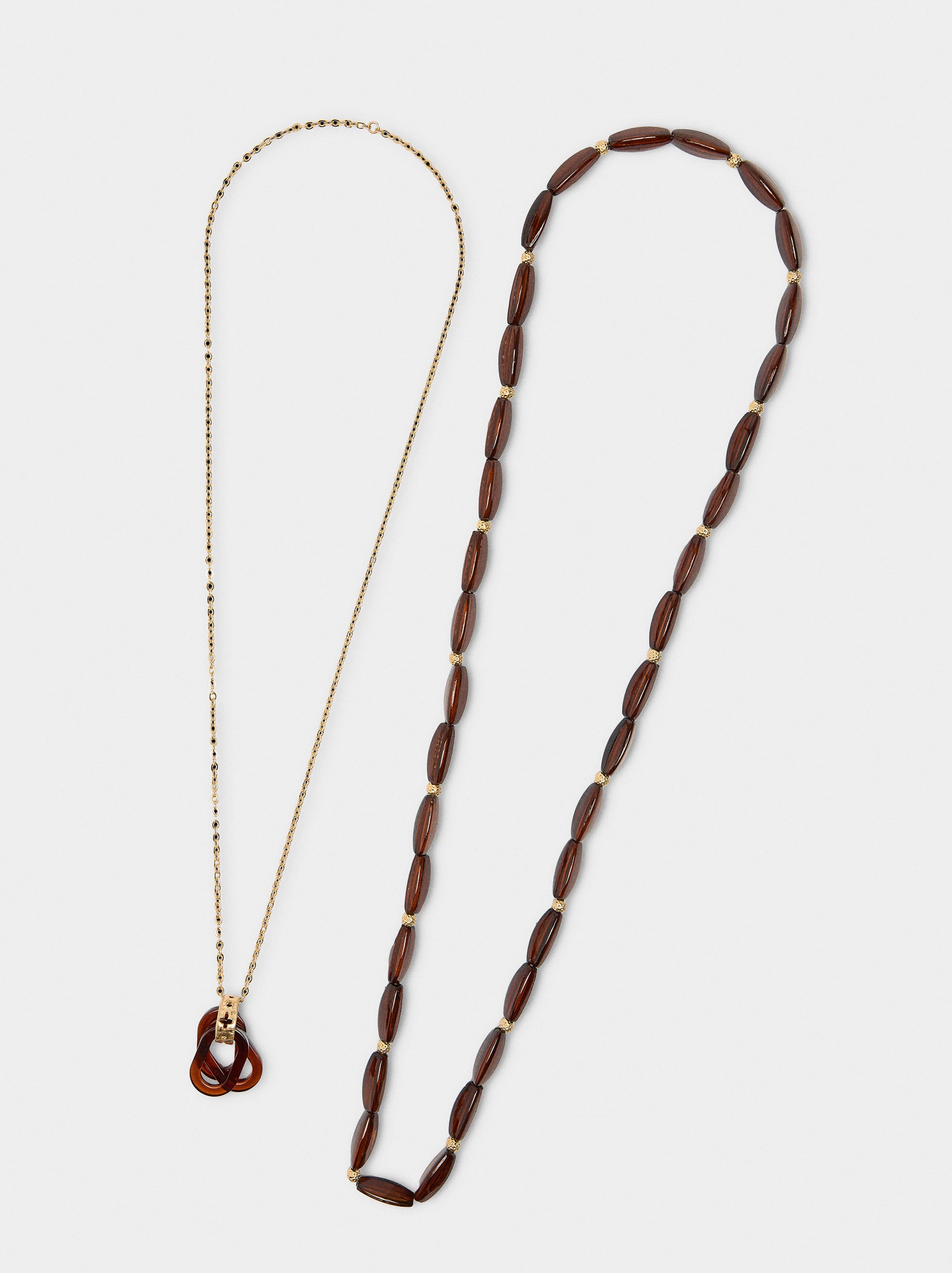Collar Largo Doble Efecto Piedra