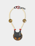 Collar Corto De Colgante Efecto Carey