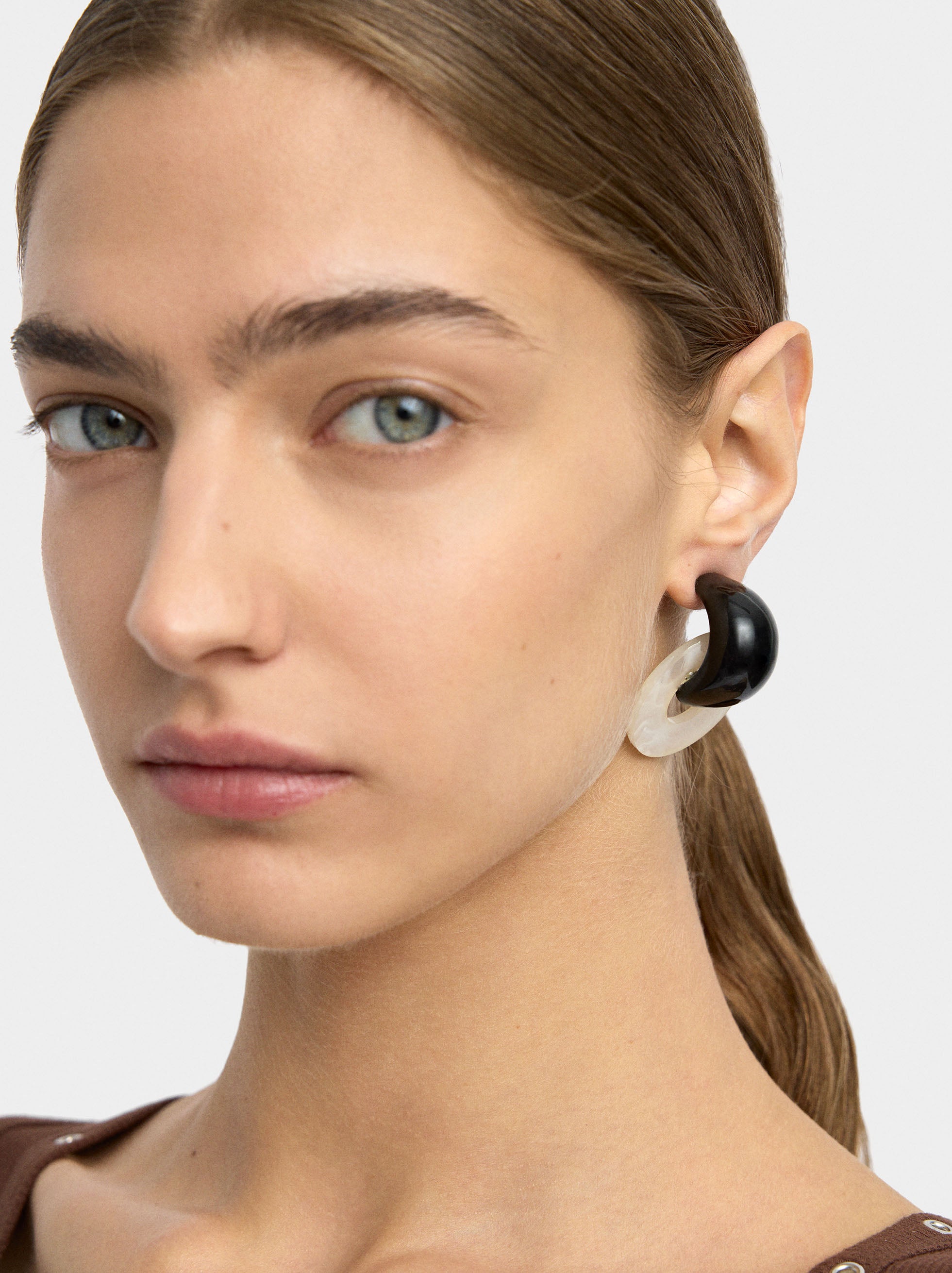 Pendientes Redondos De Efecto Piedra