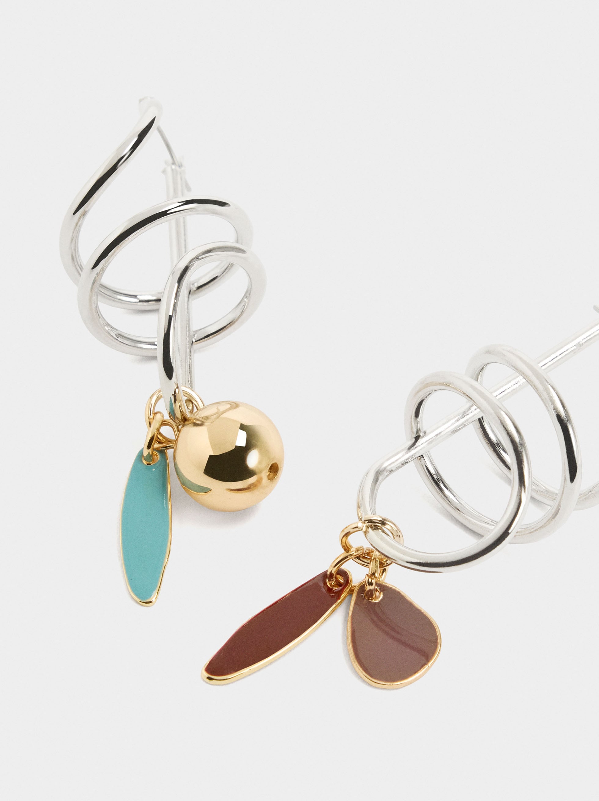 Pendientes Espiral Colgantes De Esmalte