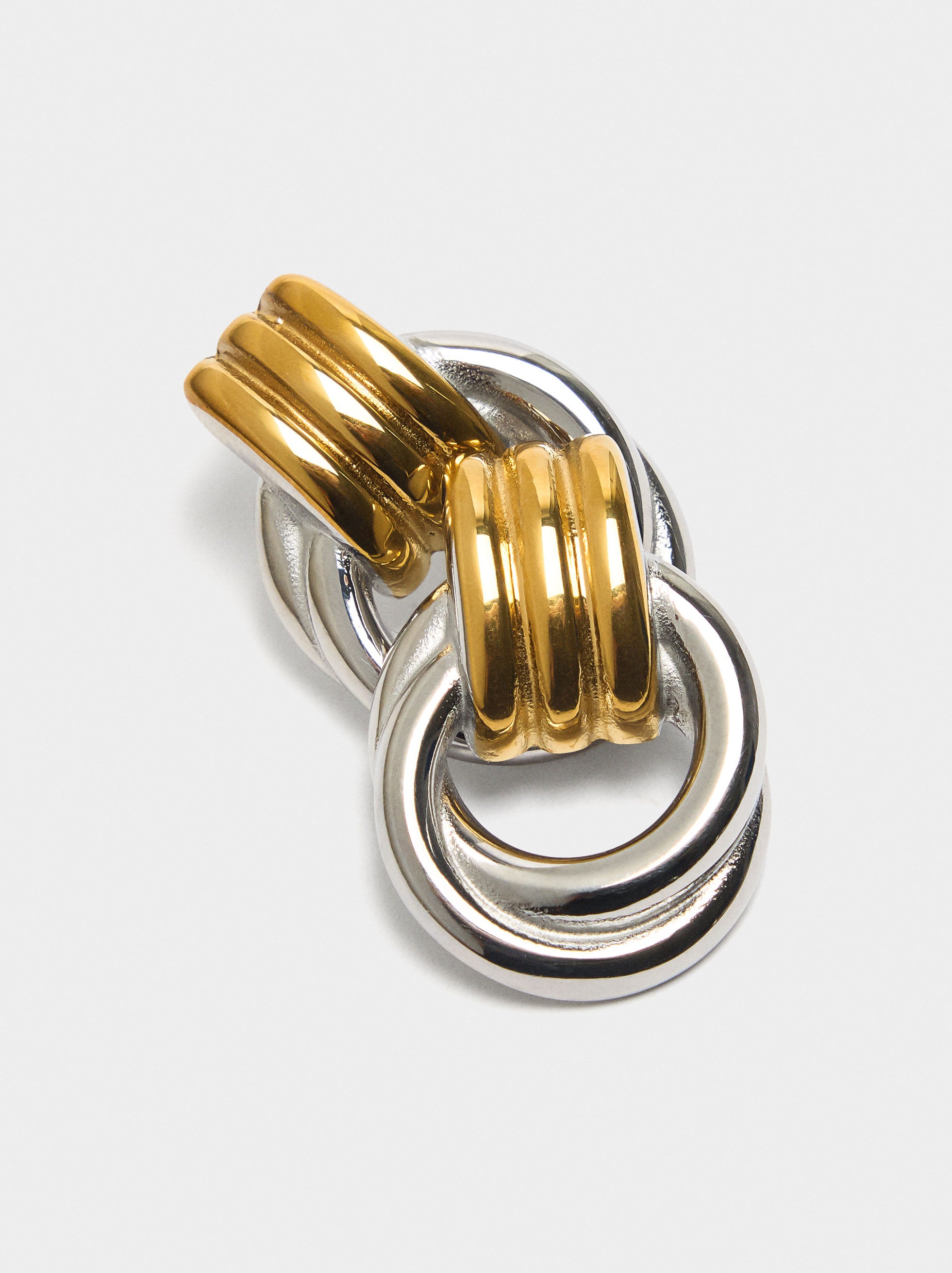 Pendientes Cortos Con Aros - Acero Inoxidable