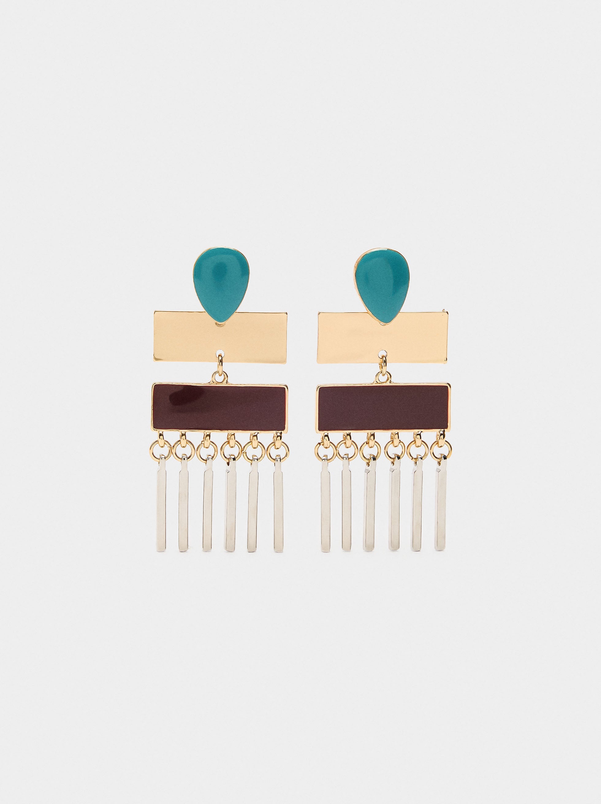 Pendientes Largos De Esmalte
