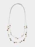 Collar Largo Doble Con Detalles Geométricos