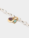 Pulsera De Eslabones Colgantes Con Esmalte