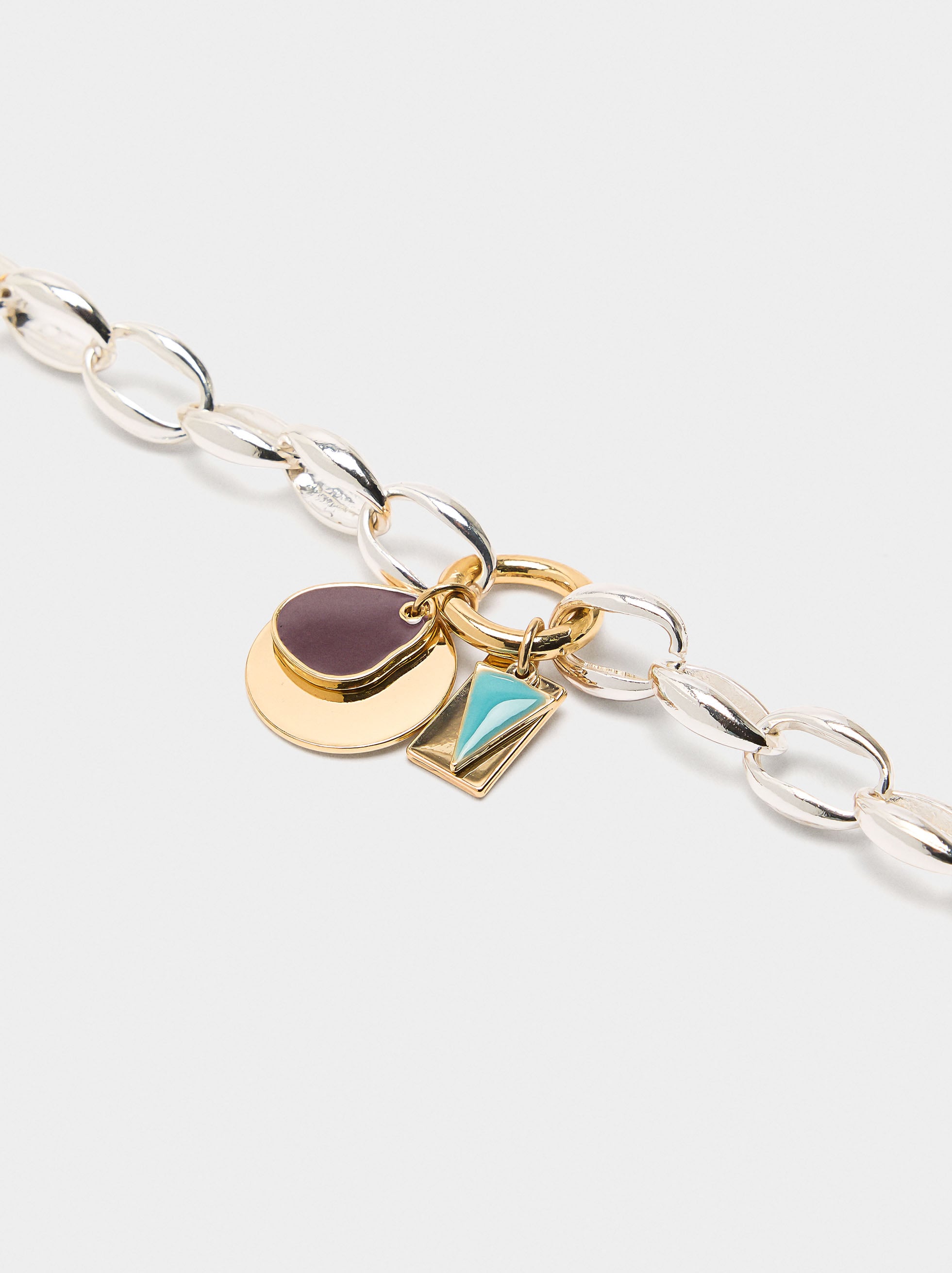 Pulsera De Eslabones Colgantes Con Esmalte