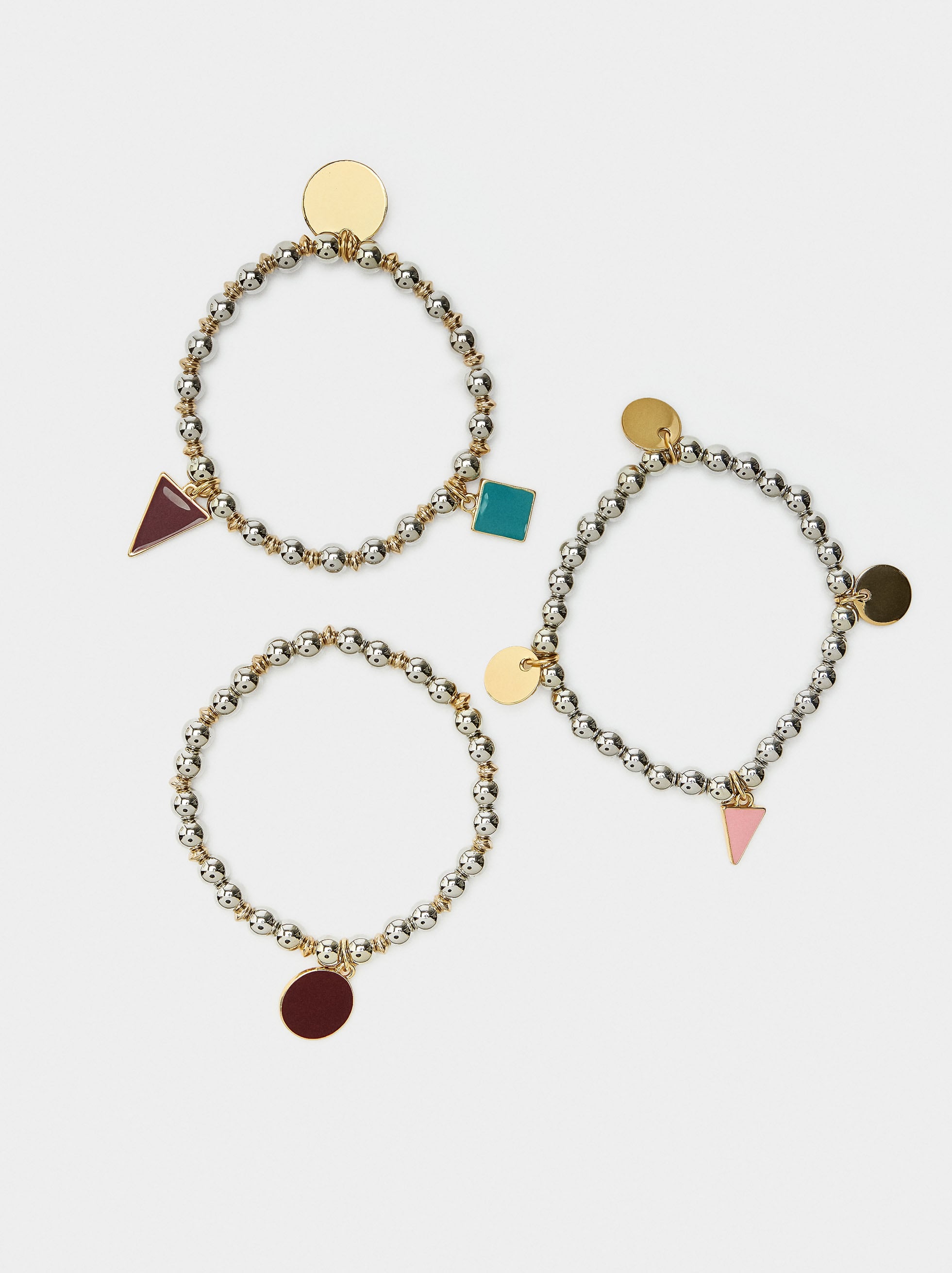 Set De Pulseras Elásticas Con Charms