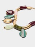 Collar Corto Con Colgantes Efecto Piedra