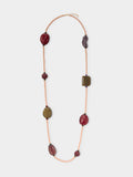 Collar Largo De Cuentas Efecto Piedra