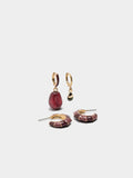 Set De Aros Con Esmalte Y Efecto Piedra