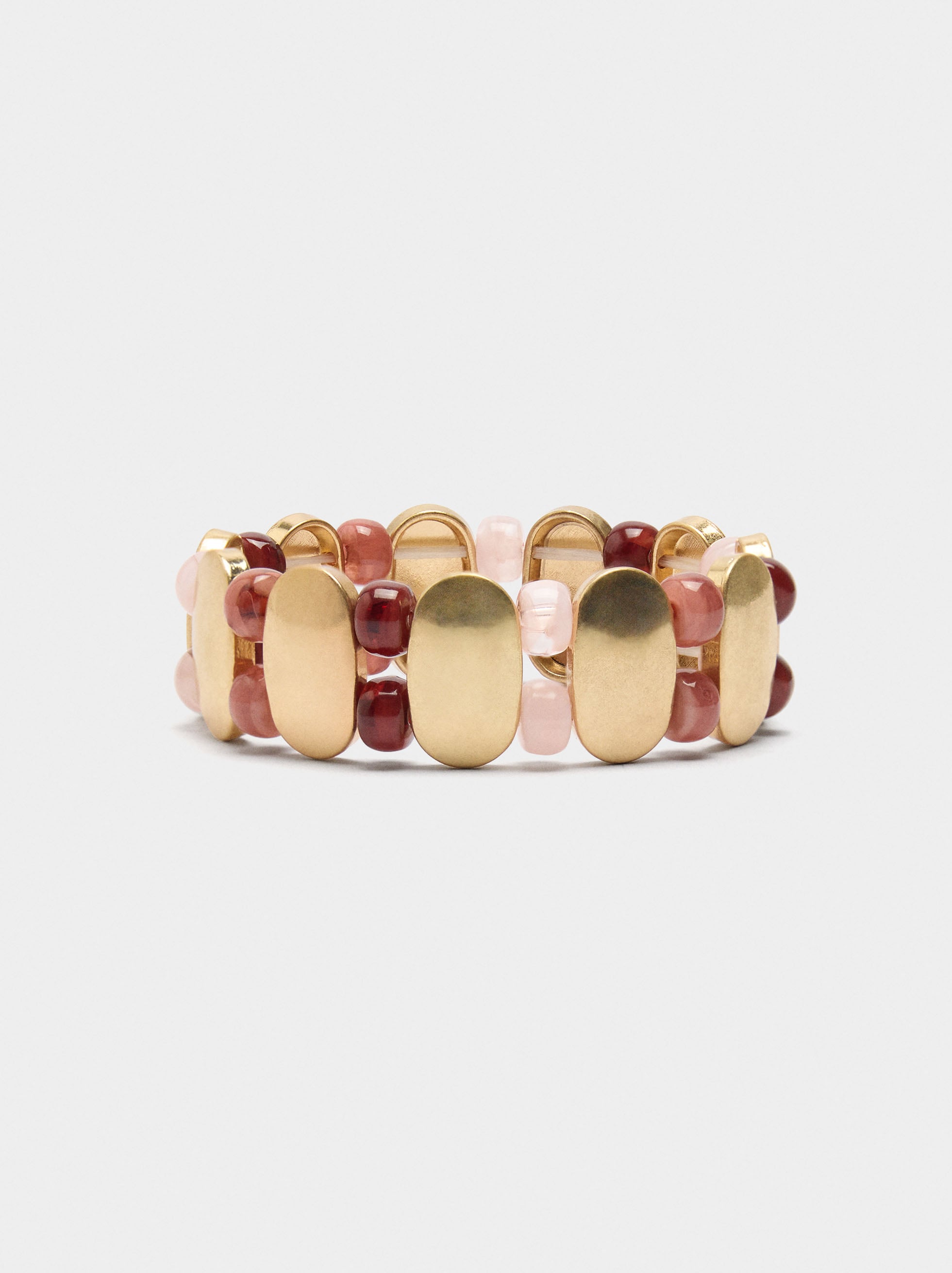 Pulsera Elástica De Cuentas Efecto Piedra