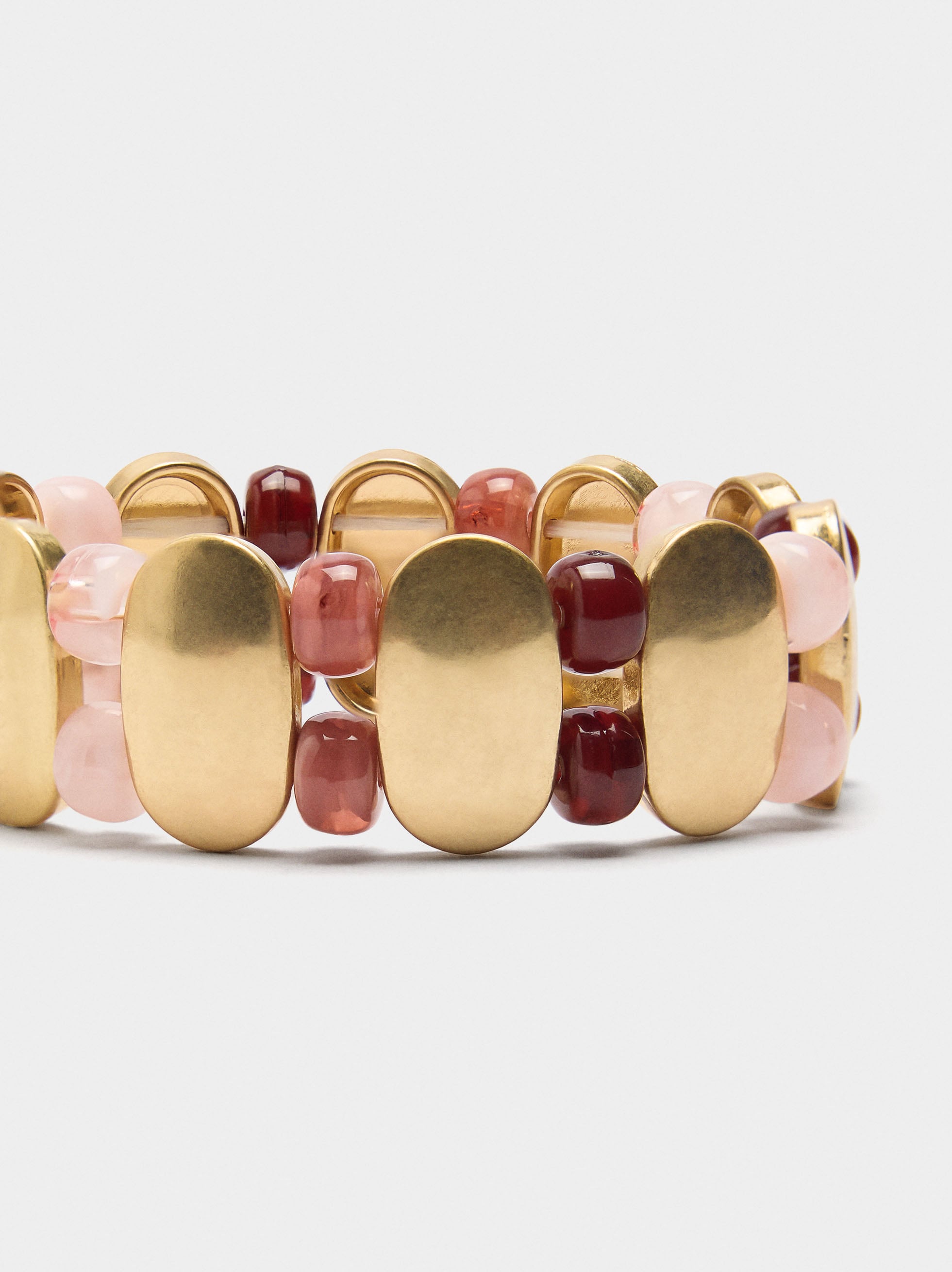 Pulsera Elástica De Cuentas Efecto Piedra
