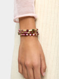 Set De Pulseras Elásticas Cuentas Efecto Piedra