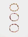 Set De Pulseras Elásticas Cuentas Efecto Piedra
