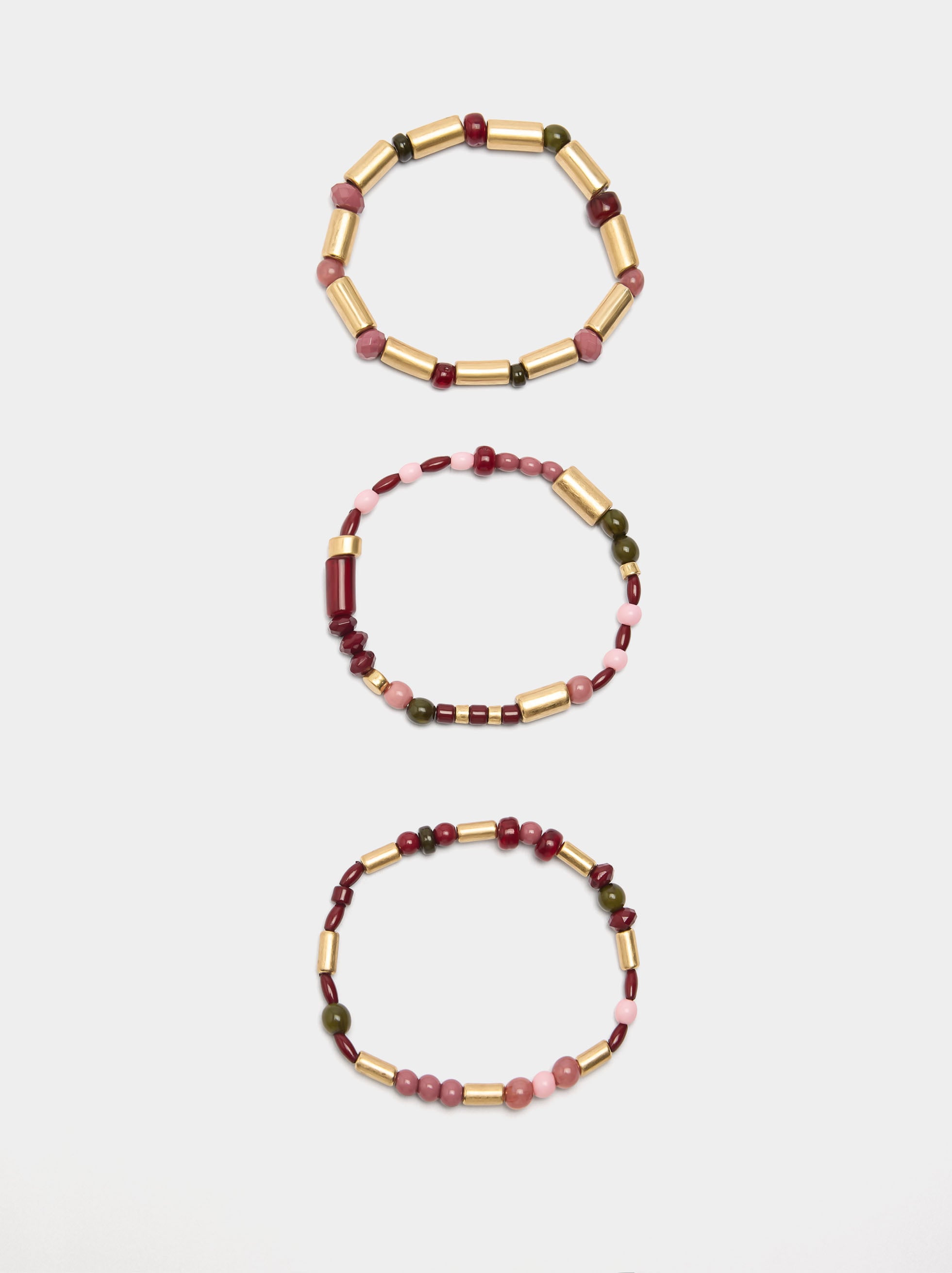 Set De Pulseras Elásticas Cuentas Efecto Piedra
