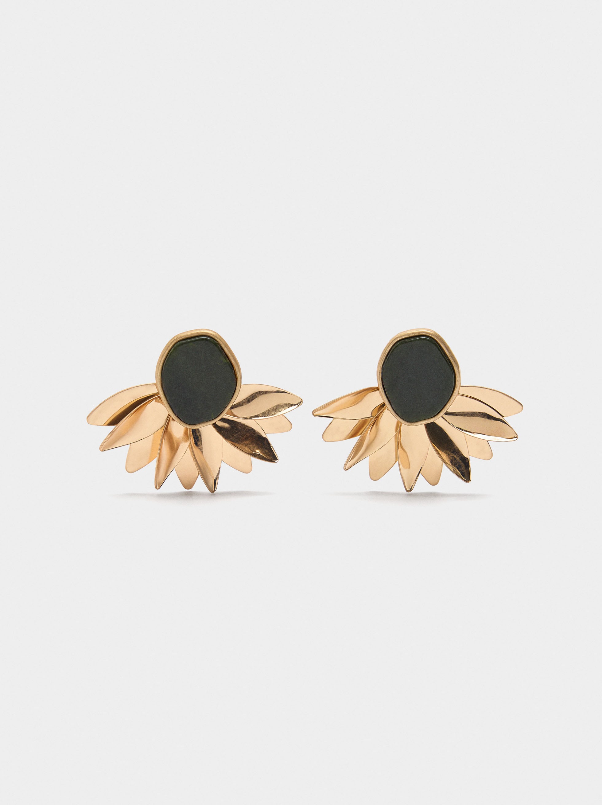 Pendientes Media Flor De Resina