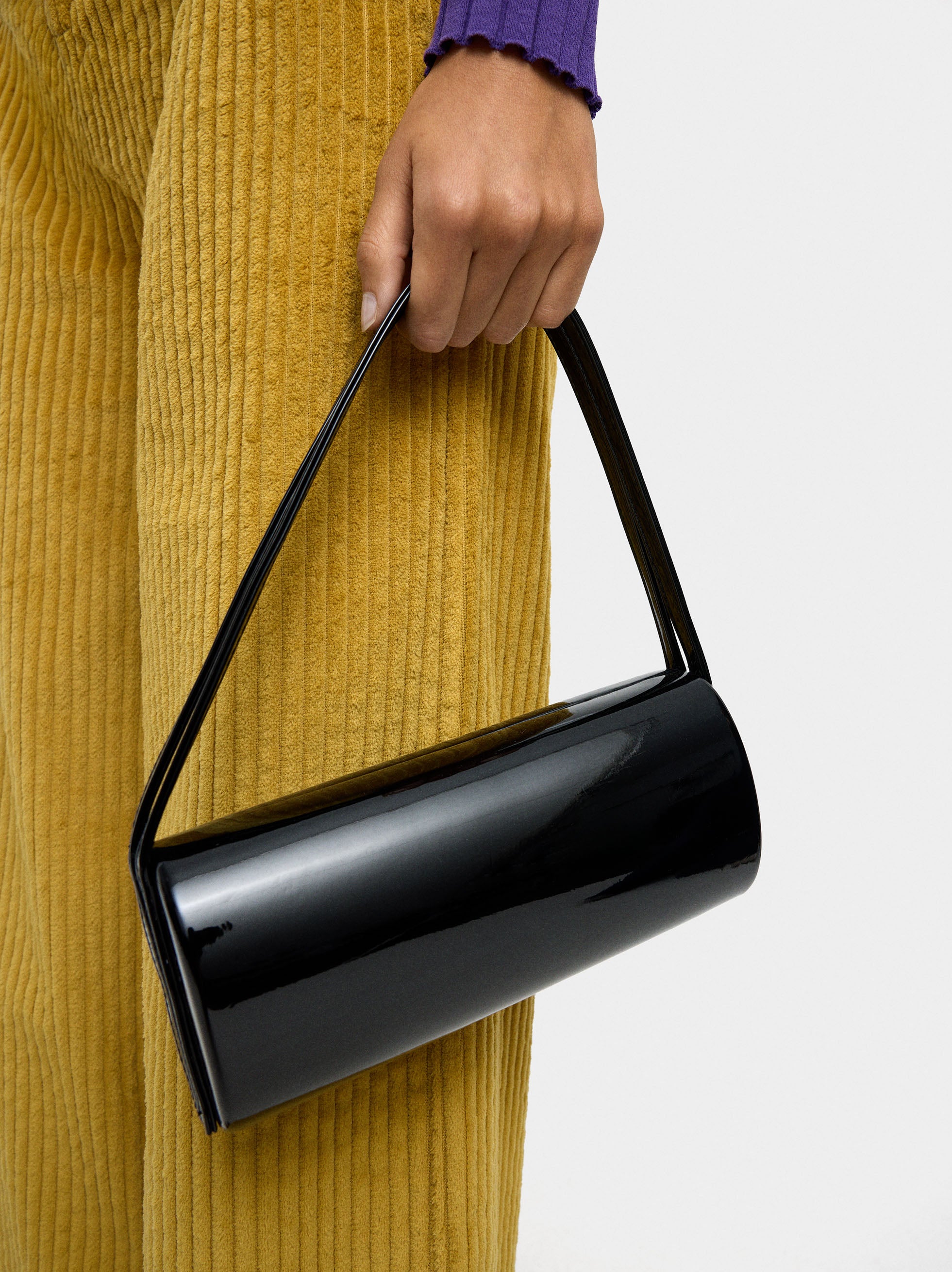 Clutch De Fiesta Cilíndrico Charolado