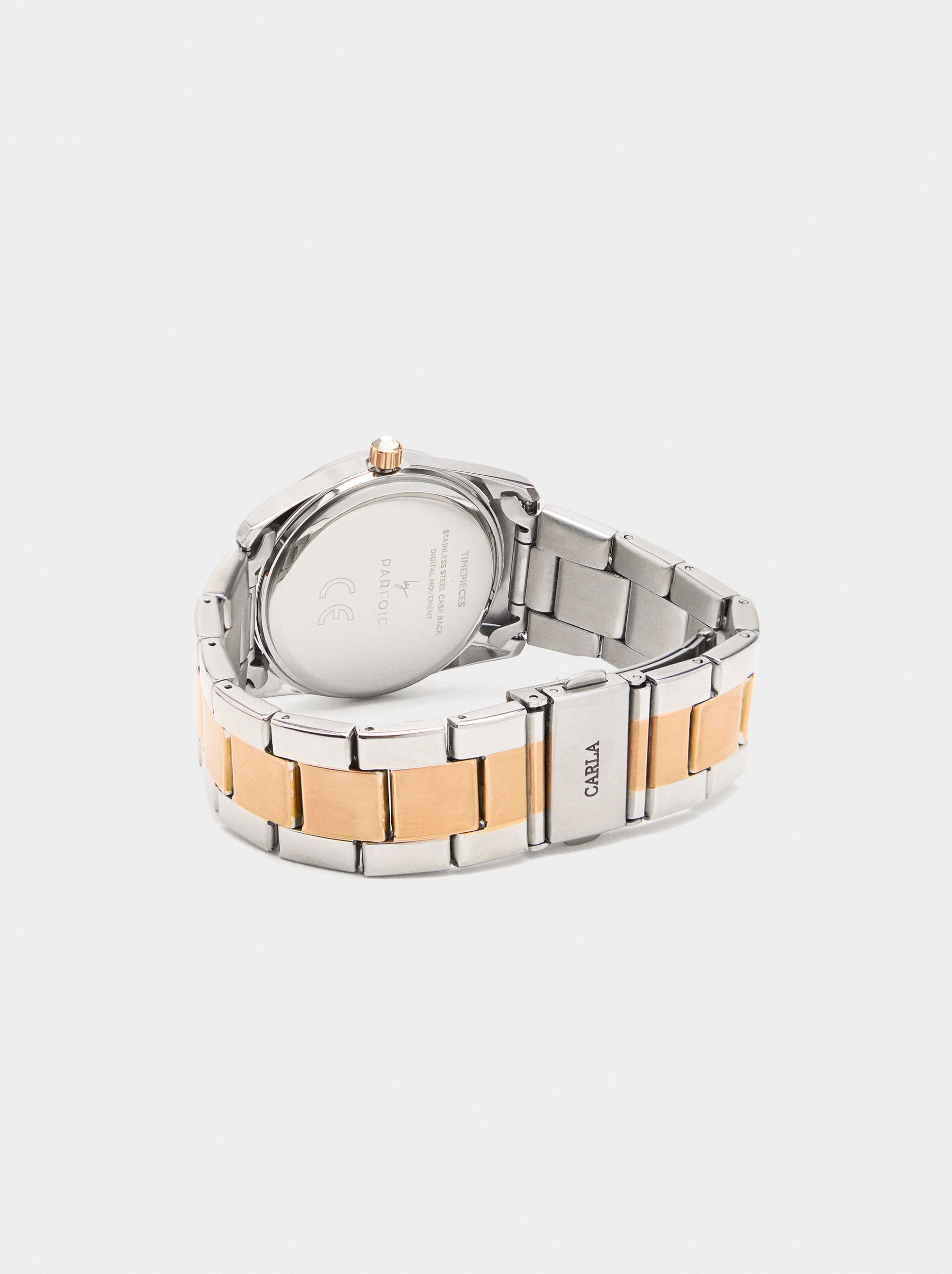Reloj De Pulsera De Acero Inoxidable Bicolor