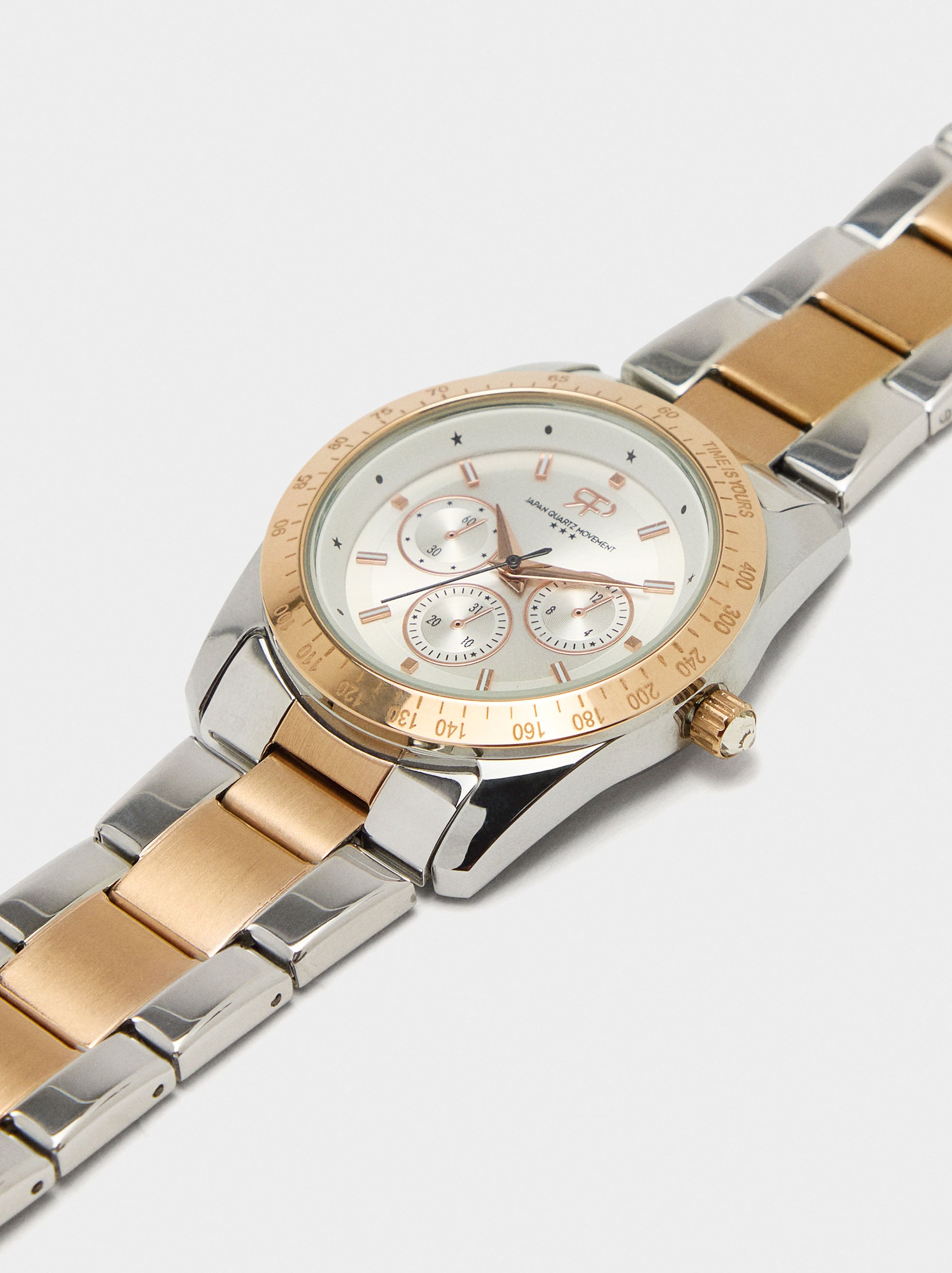 Reloj De Pulsera De Acero Inoxidable Bicolor