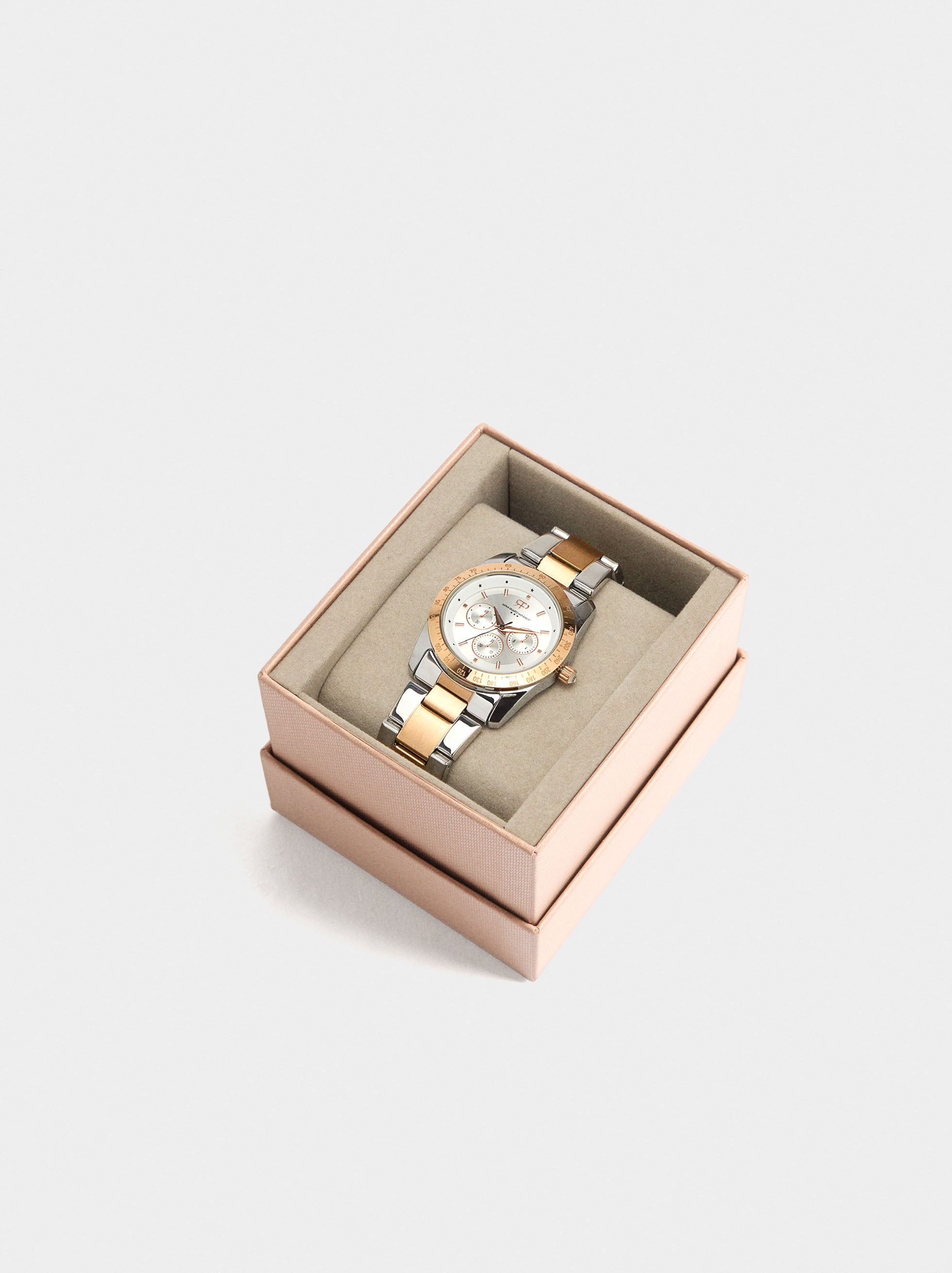 Reloj De Pulsera De Acero Inoxidable Bicolor