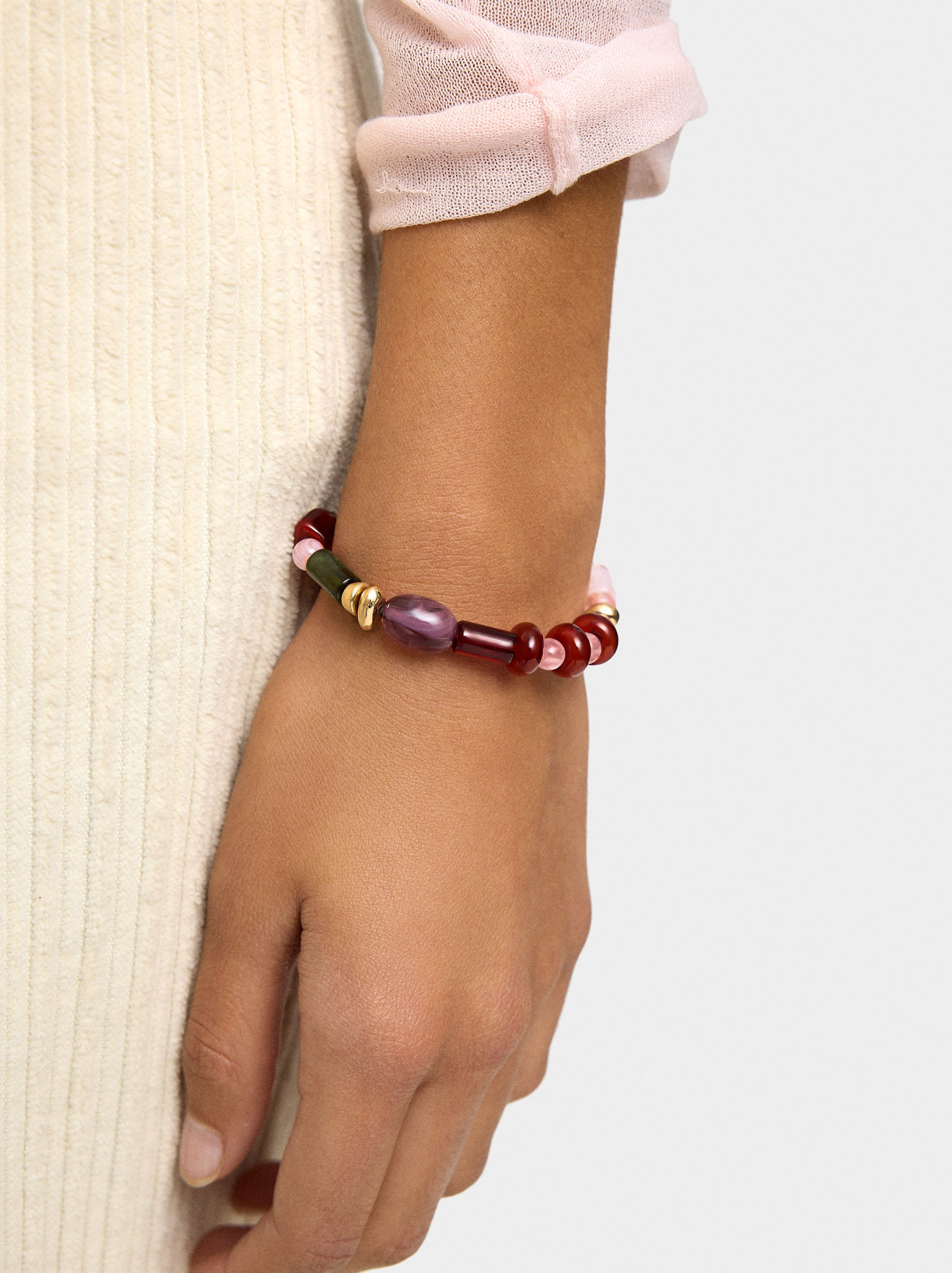 Pulsera Elástica Multicolor Efecto Piedra