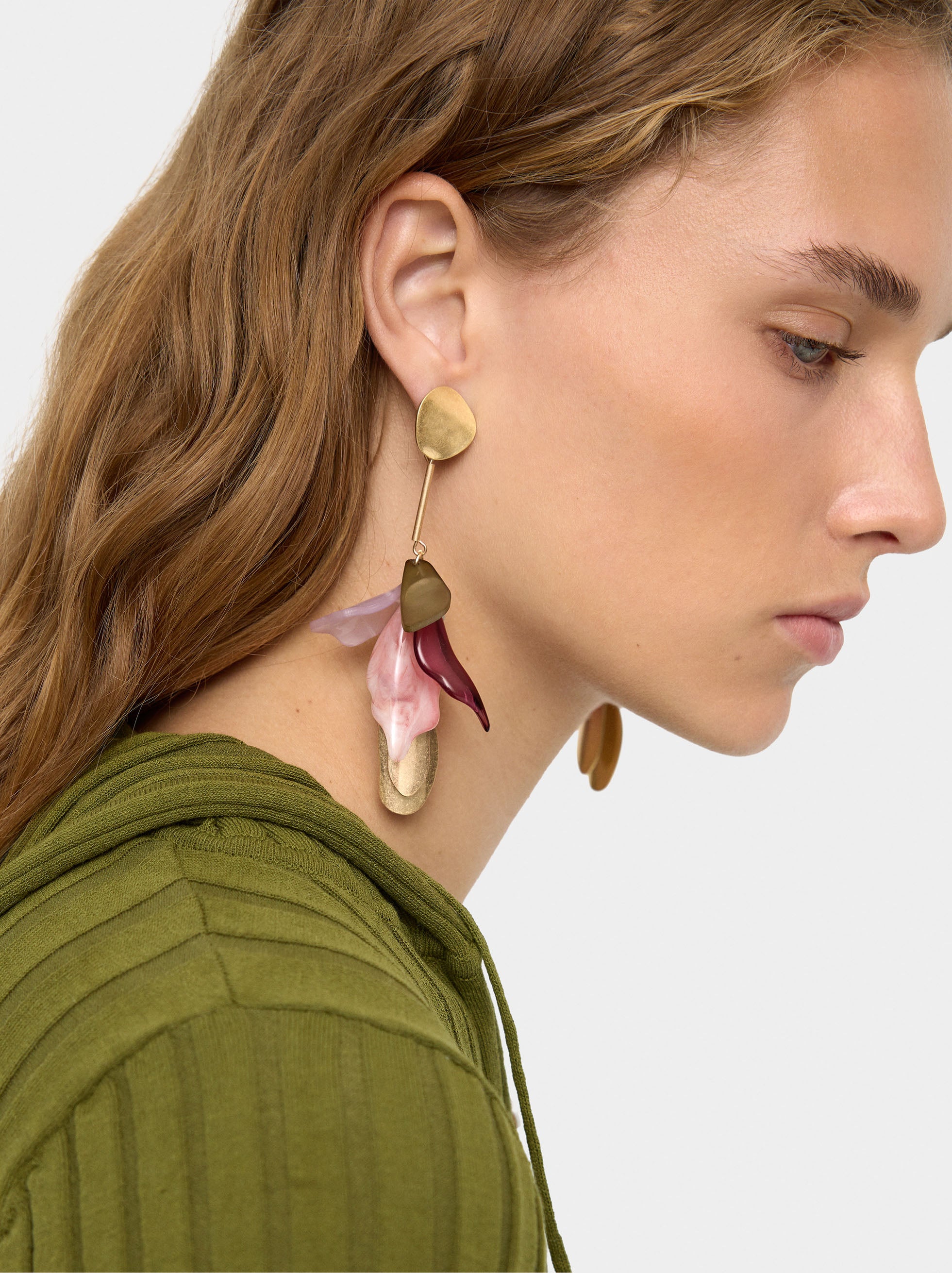 Pendientes Largos De Pétalos
