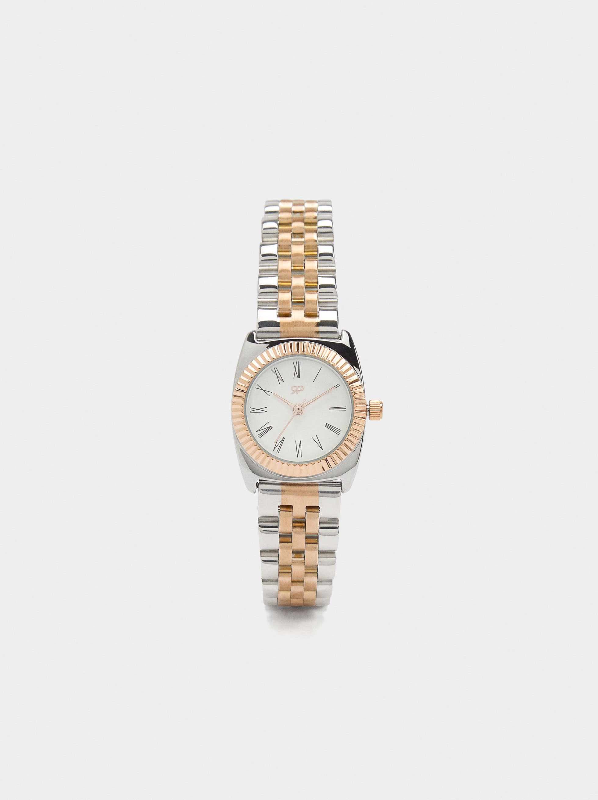 Reloj De Pulsera De Acero Inoxidable Bicolor