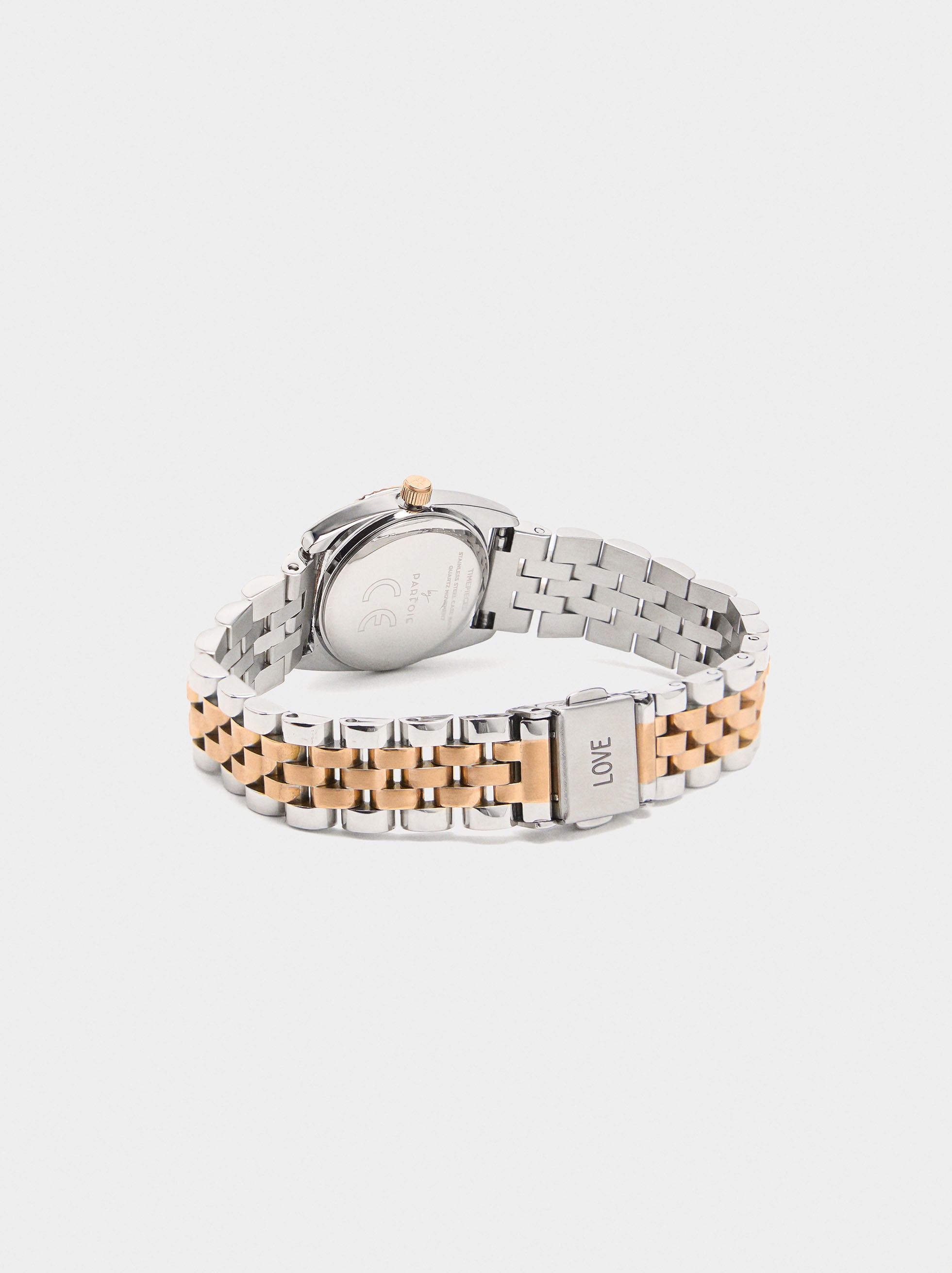 Reloj De Pulsera De Acero Inoxidable Bicolor