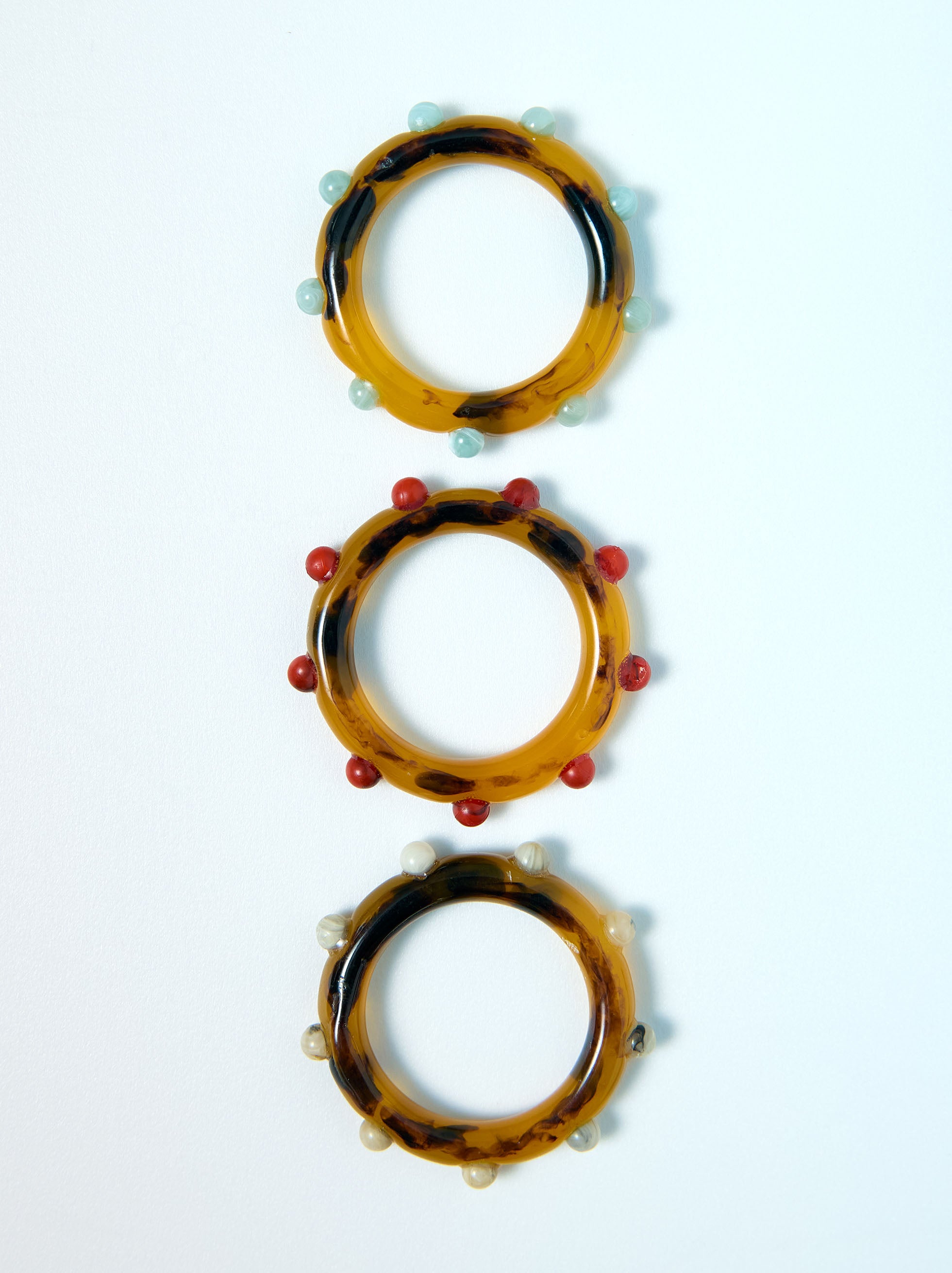 Set De Anillos Efecto Carey