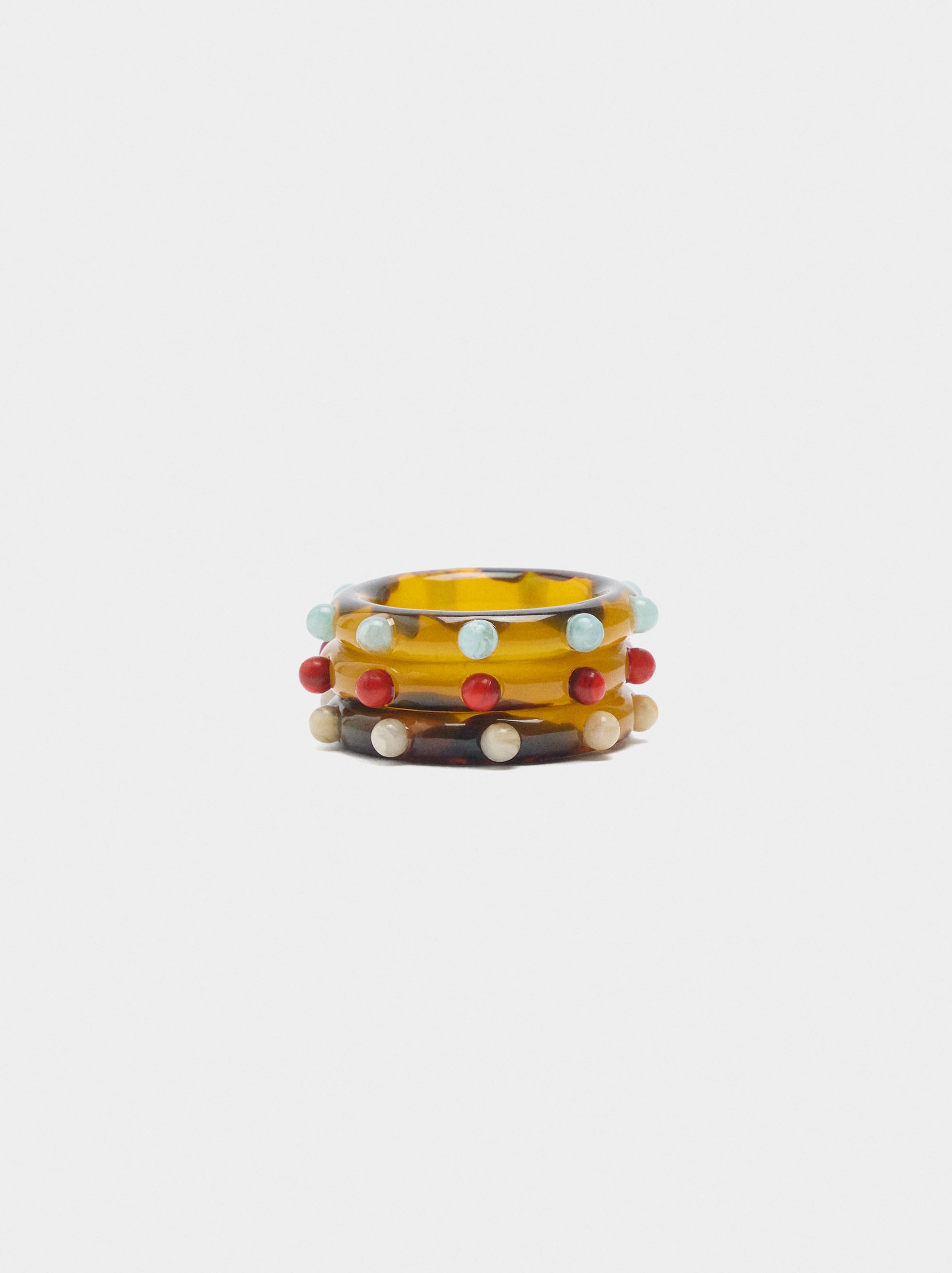 Set De Anillos Efecto Carey