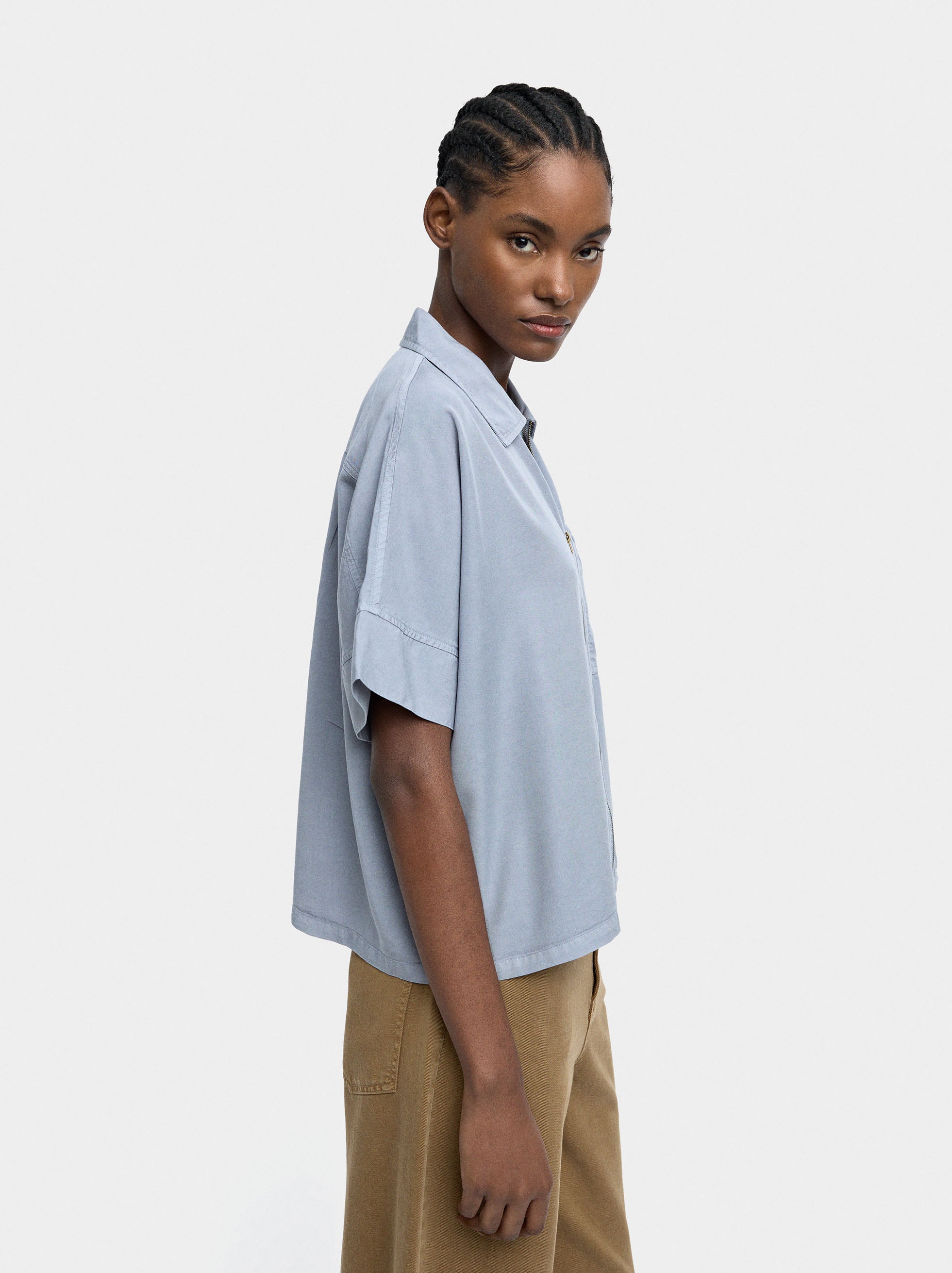 Camisa Con Cremallera 100% Lyocell
