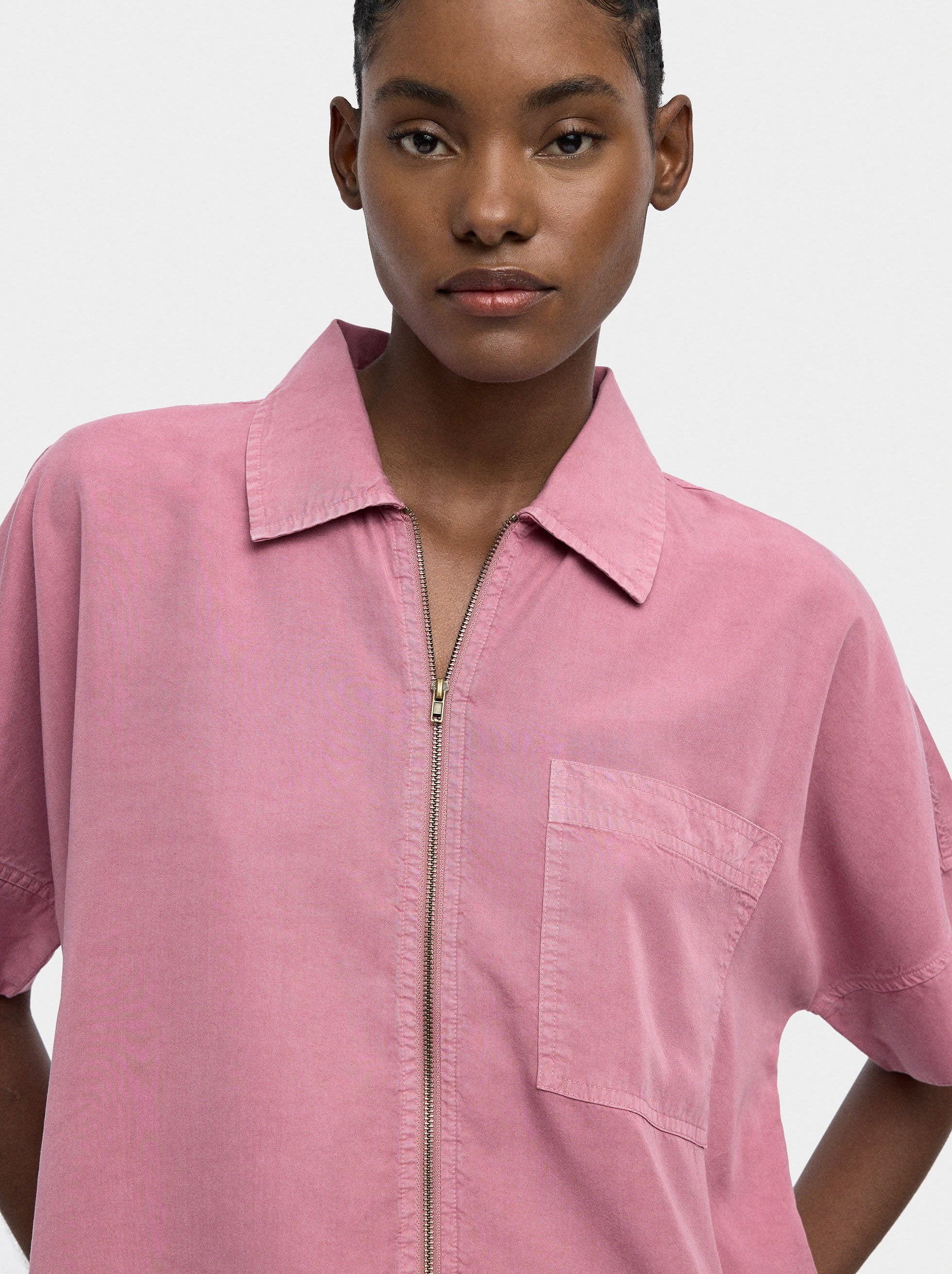 Camisa Con Cremallera 100% Lyocell